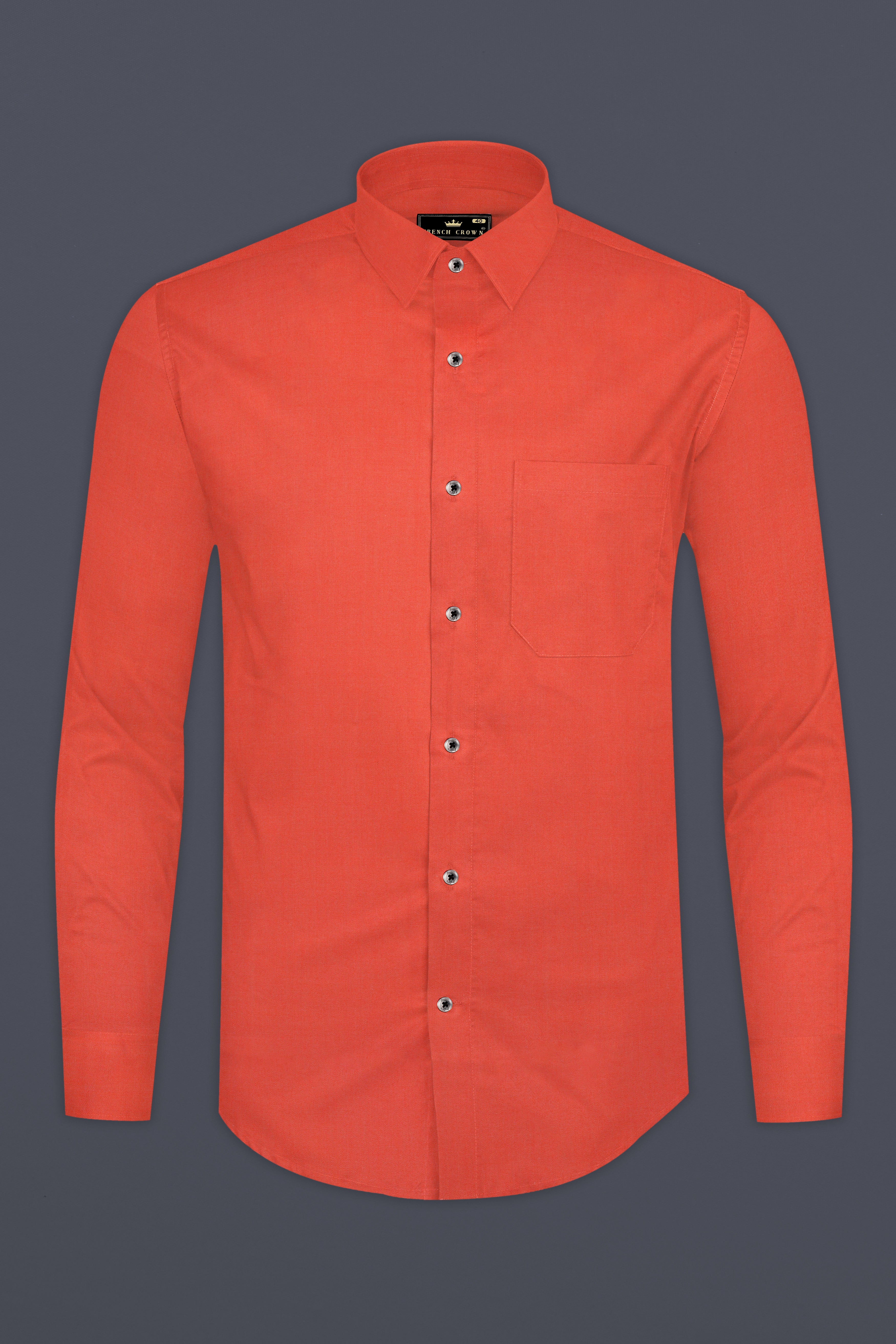 Sunrise Orange Solid Chambray Premium Giza Cotton Shirt 12994-BLK-38 ,12994-BLK-H-38 ,12994-BLK-39 ,12994-BLK-H-39 ,12994-BLK-40 ,12994-BLK-H-40 ,12994-BLK-42 ,12994-BLK-H-42 ,12994-BLK-44 ,12994-BLK-H-44 ,12994-BLK-46 ,12994-BLK-H-46 ,12994-BLK-48 ,12994-BLK-H-48 ,12994-BLK-50 ,12994-BLK-H-50 ,12994-BLK-52 ,12994-BLK-H-52