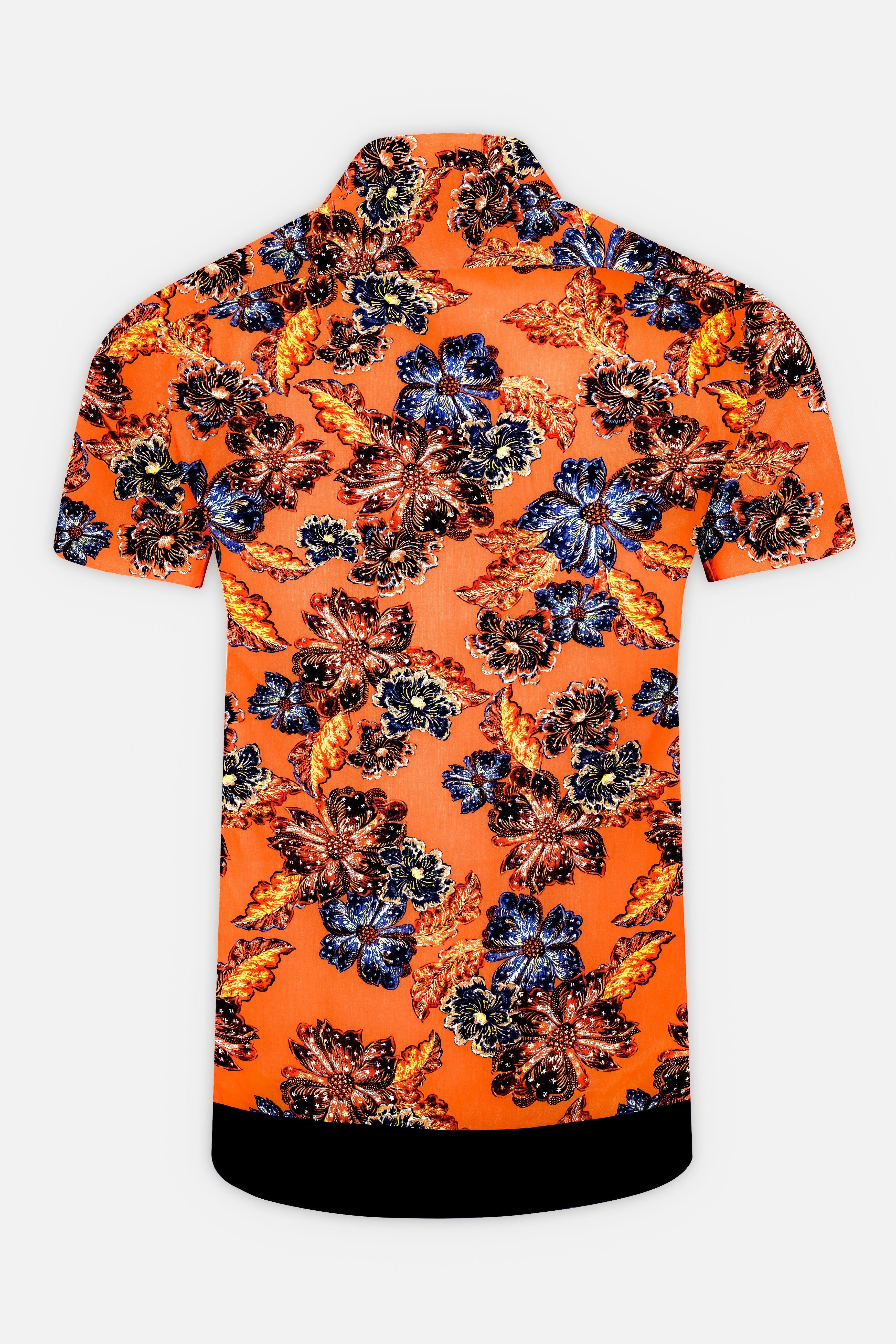 Tangerine Orange And Lapis Blue Floral Printed Super Soft Premium Cotton Designer Shirt 13000-SS-P888-38, 13000-SS-P888-H-38, 13000-SS-P888-39, 13000-SS-P888-H-39, 13000-SS-P888-40, 13000-SS-P888-H-40, 13000-SS-P888-42, 13000-SS-P888-H-42, 13000-SS-P888-44, 13000-SS-P888-H-44, 13000-SS-P888-46, 13000-SS-P888-H-46, 13000-SS-P888-48, 13000-SS-P888-H-48, 13000-SS-P888-50, 13000-SS-P888-H-50, 13000-SS-P888-52, 13000-SS-P888-H-52