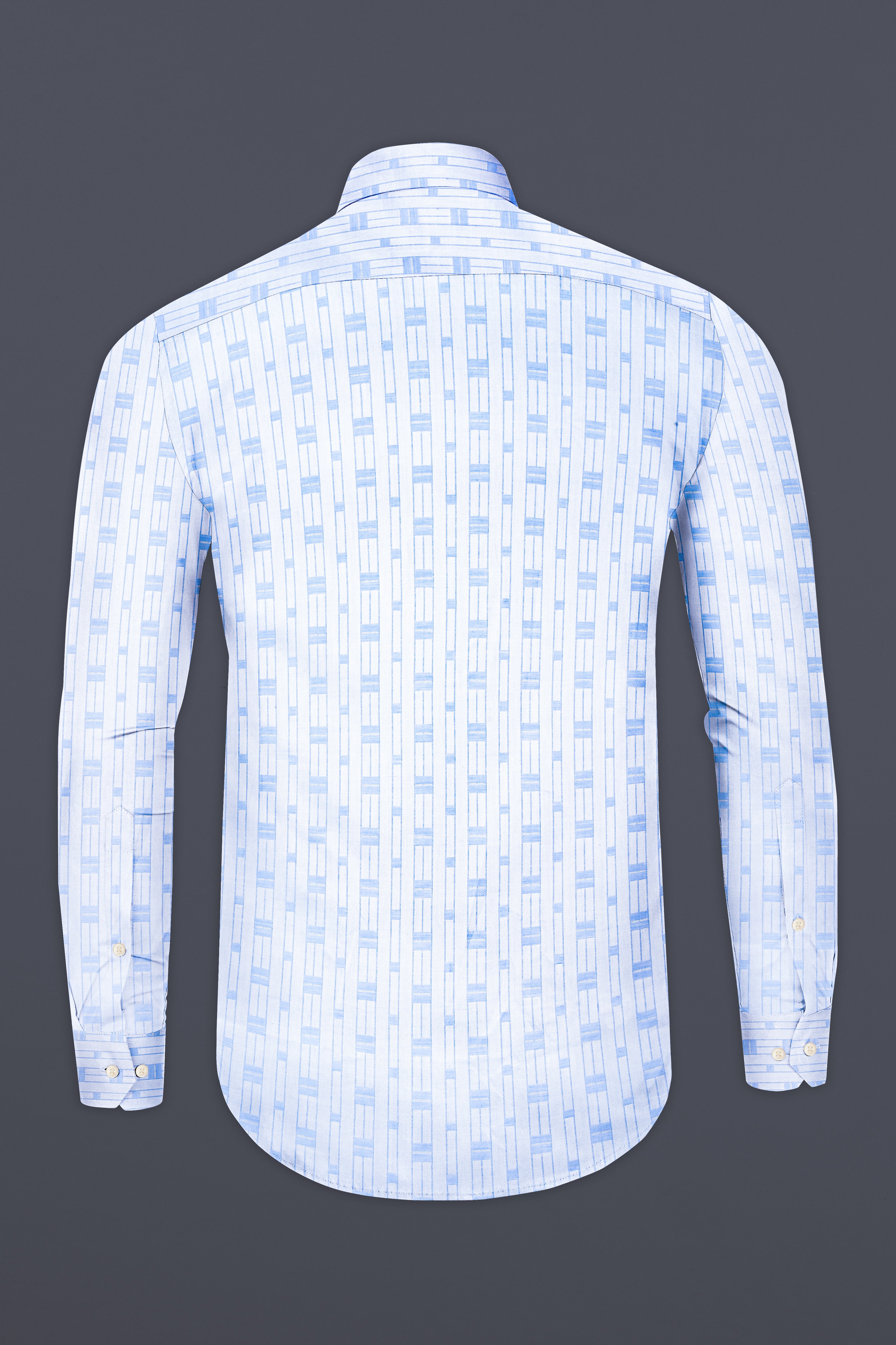 Tropical Blue Jacquard Textured Premium Cotton Shirt