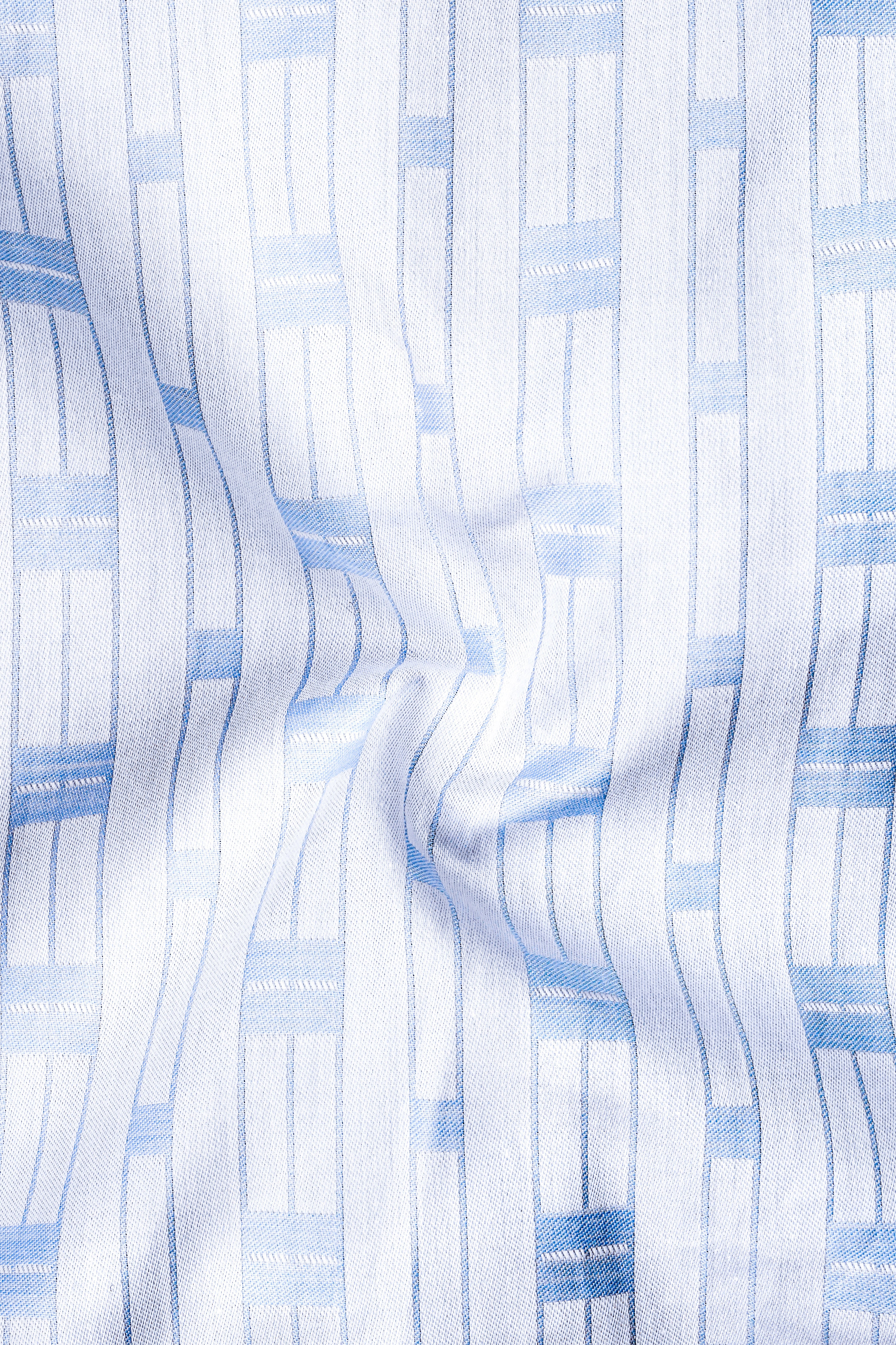 Tropical Blue Jacquard Textured Premium Cotton Shirt