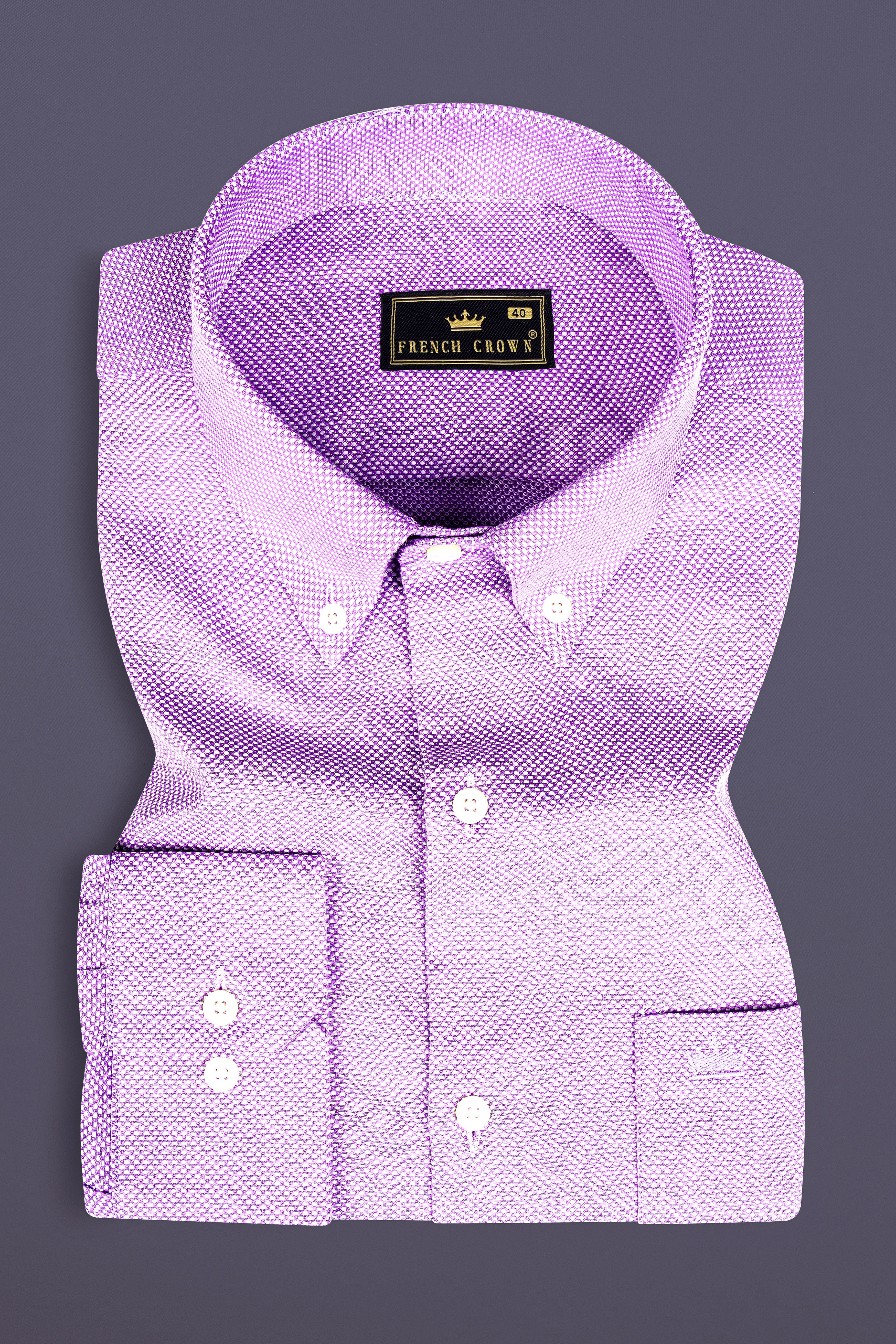 Orchid Purple Dobby Textured Premium Giza Cotton Shirt