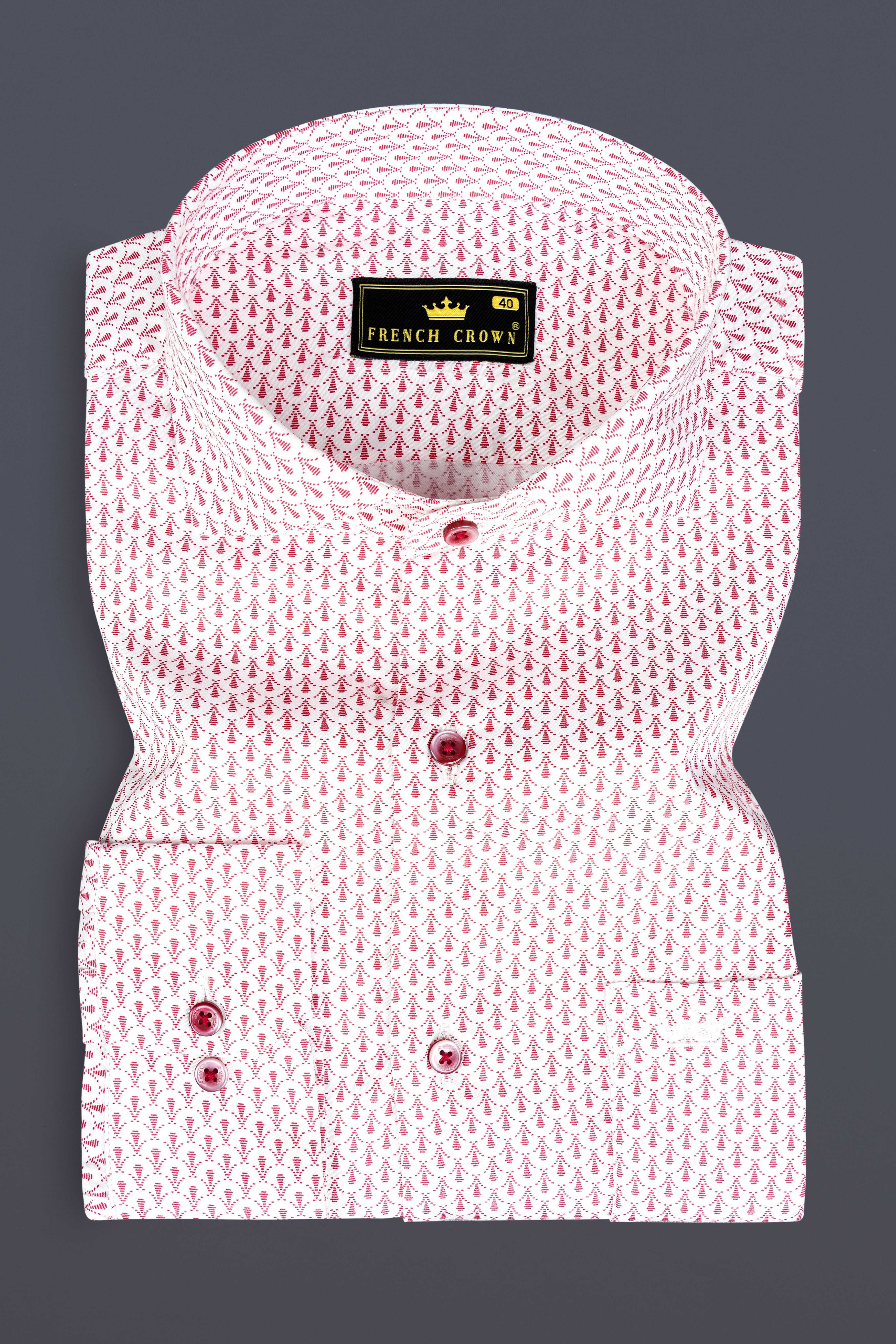 Cranberry Pink Printed Subtle Sheen Super Soft Premium Cotton Shirt