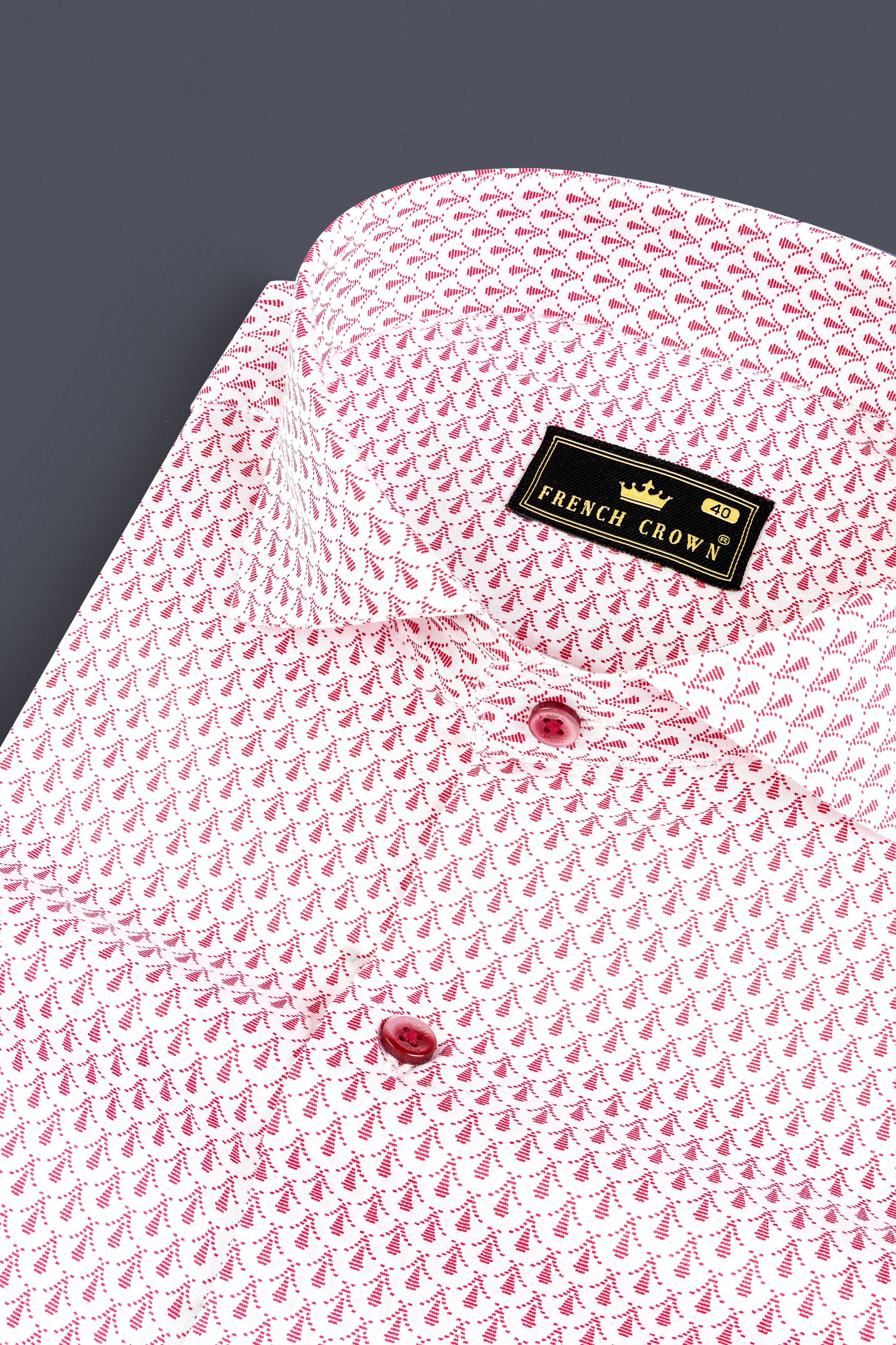 Cranberry Pink Printed Subtle Sheen Super Soft Premium Cotton Shirt