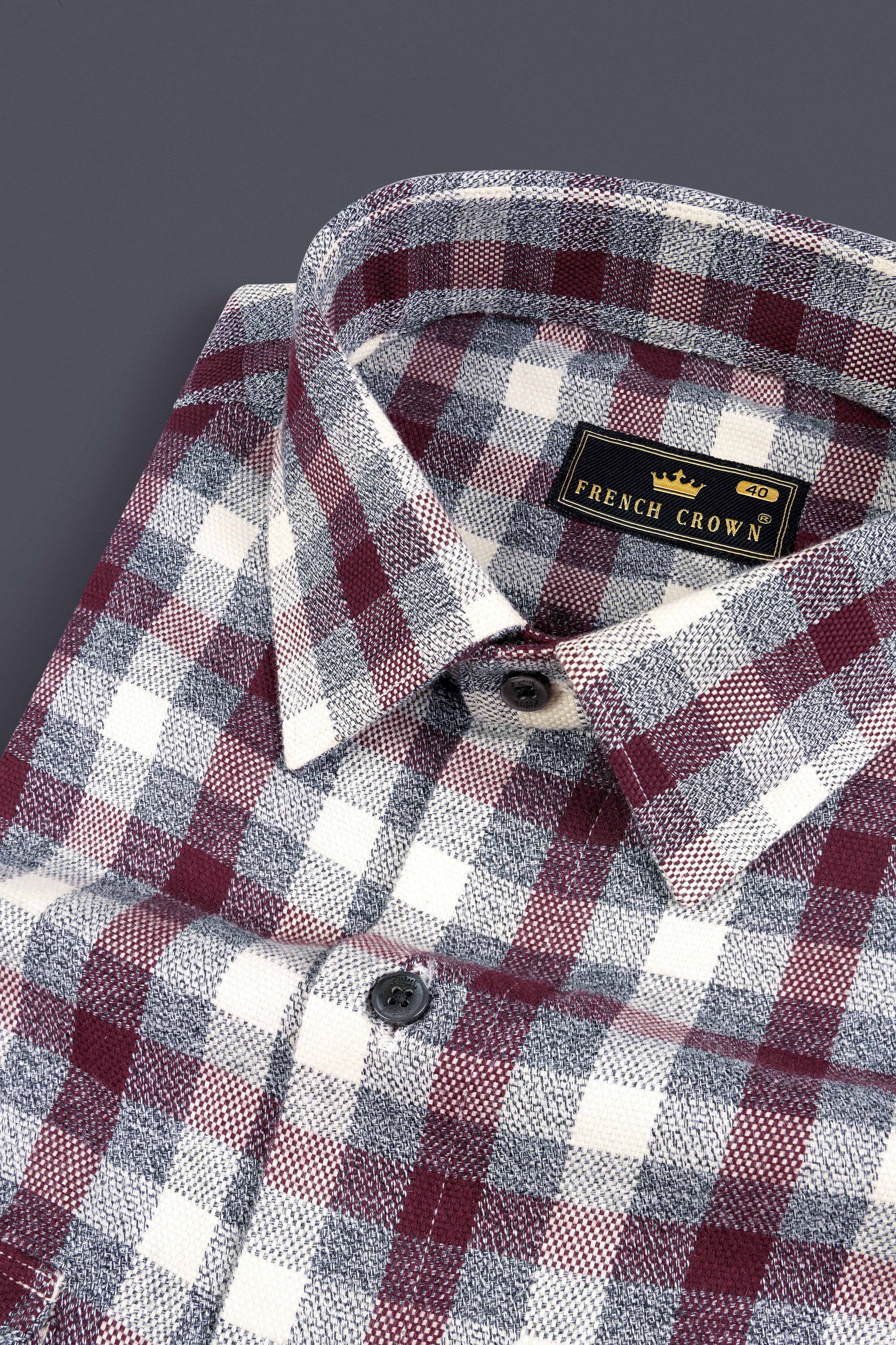 Tawny Maroon And Wenge Gray Checks Flannel Designer Overshirt/Shacket 13014-BLK-OS-FP-38 ,13014-BLK-OS-FP-H-38 ,13014-BLK-OS-FP-39 ,13014-BLK-OS-FP-H-39 ,13014-BLK-OS-FP-40 ,13014-BLK-OS-FP-H-40 ,13014-BLK-OS-FP-42 ,13014-BLK-OS-FP-H-42 ,13014-BLK-OS-FP-44 ,13014-BLK-OS-FP-H-44 ,13014-BLK-OS-FP-46 ,13014-BLK-OS-FP-H-46 ,13014-BLK-OS-FP-48 ,13014-BLK-OS-FP-H-48 ,13014-BLK-OS-FP-50 ,13014-BLK-OS-FP-H-50 ,13014-BLK-OS-FP-52 ,13014-BLK-OS-FP-H-52