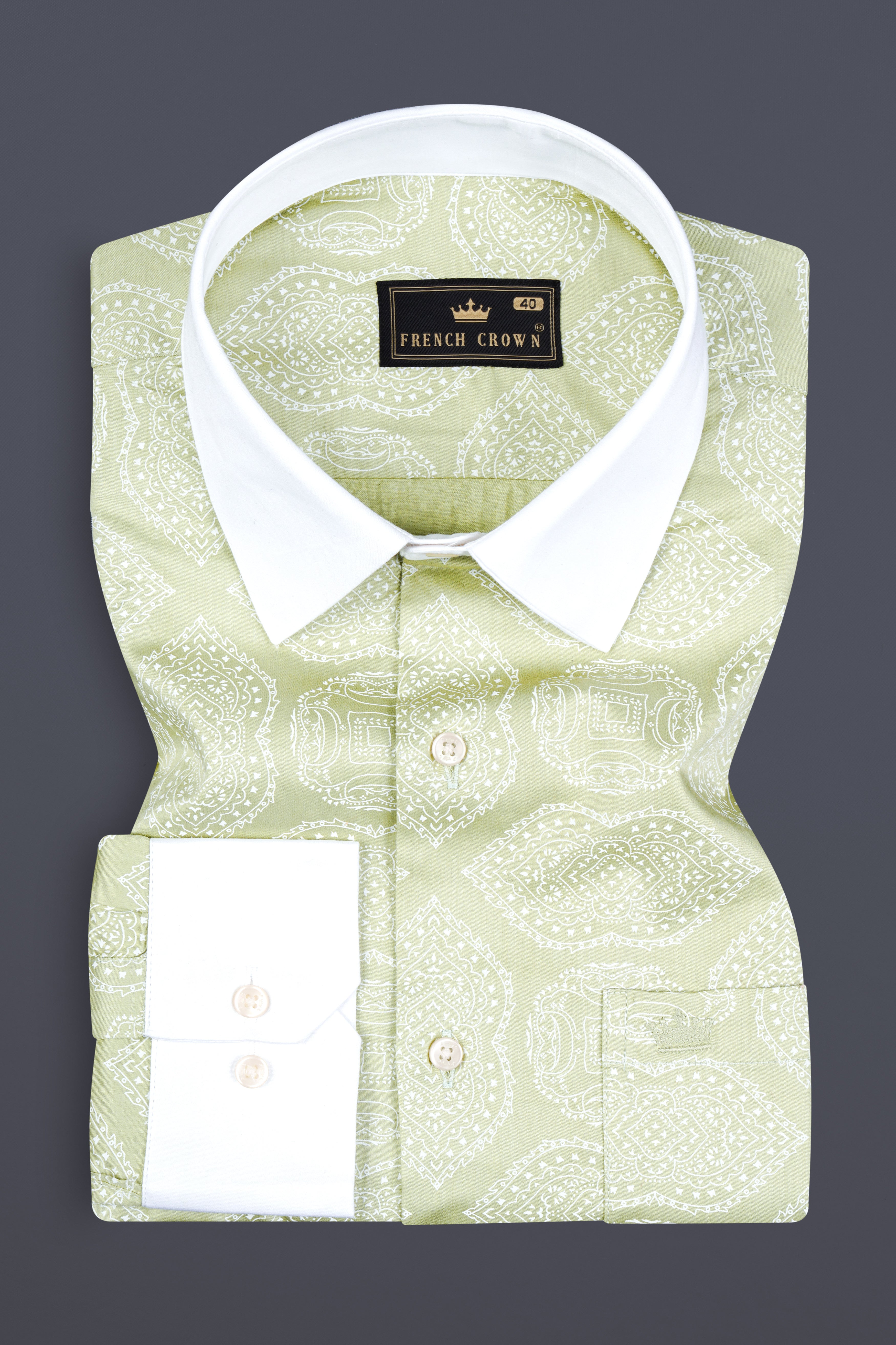 Thistle Green Printed Subtle Sheen Super Soft Premium Cotton Shirt 13016-WCC-38 ,13016-WCC-H-38 ,13016-WCC-39 ,13016-WCC-H-39 ,13016-WCC-40 ,13016-WCC-H-40 ,13016-WCC-42 ,13016-WCC-H-42 ,13016-WCC-44 ,13016-WCC-H-44 ,13016-WCC-46 ,13016-WCC-H-46 ,13016-WCC-48 ,13016-WCC-H-48 ,13016-WCC-50 ,13016-WCC-H-50 ,13016-WCC-52 ,13016-WCC-H-52