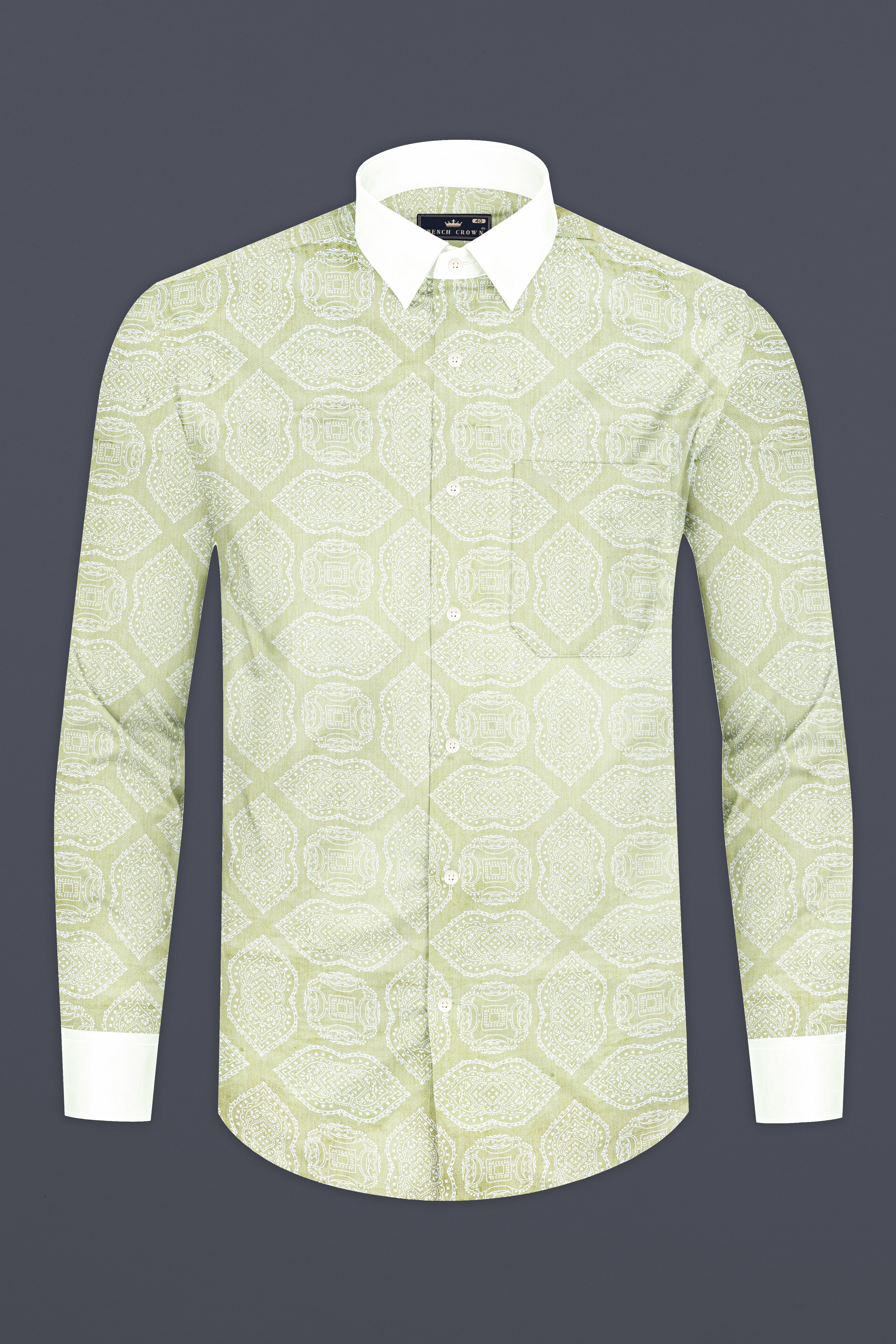 Thistle Green Printed Subtle Sheen Super Soft Premium Cotton Shirt 13016-WCC-38 ,13016-WCC-H-38 ,13016-WCC-39 ,13016-WCC-H-39 ,13016-WCC-40 ,13016-WCC-H-40 ,13016-WCC-42 ,13016-WCC-H-42 ,13016-WCC-44 ,13016-WCC-H-44 ,13016-WCC-46 ,13016-WCC-H-46 ,13016-WCC-48 ,13016-WCC-H-48 ,13016-WCC-50 ,13016-WCC-H-50 ,13016-WCC-52 ,13016-WCC-H-52