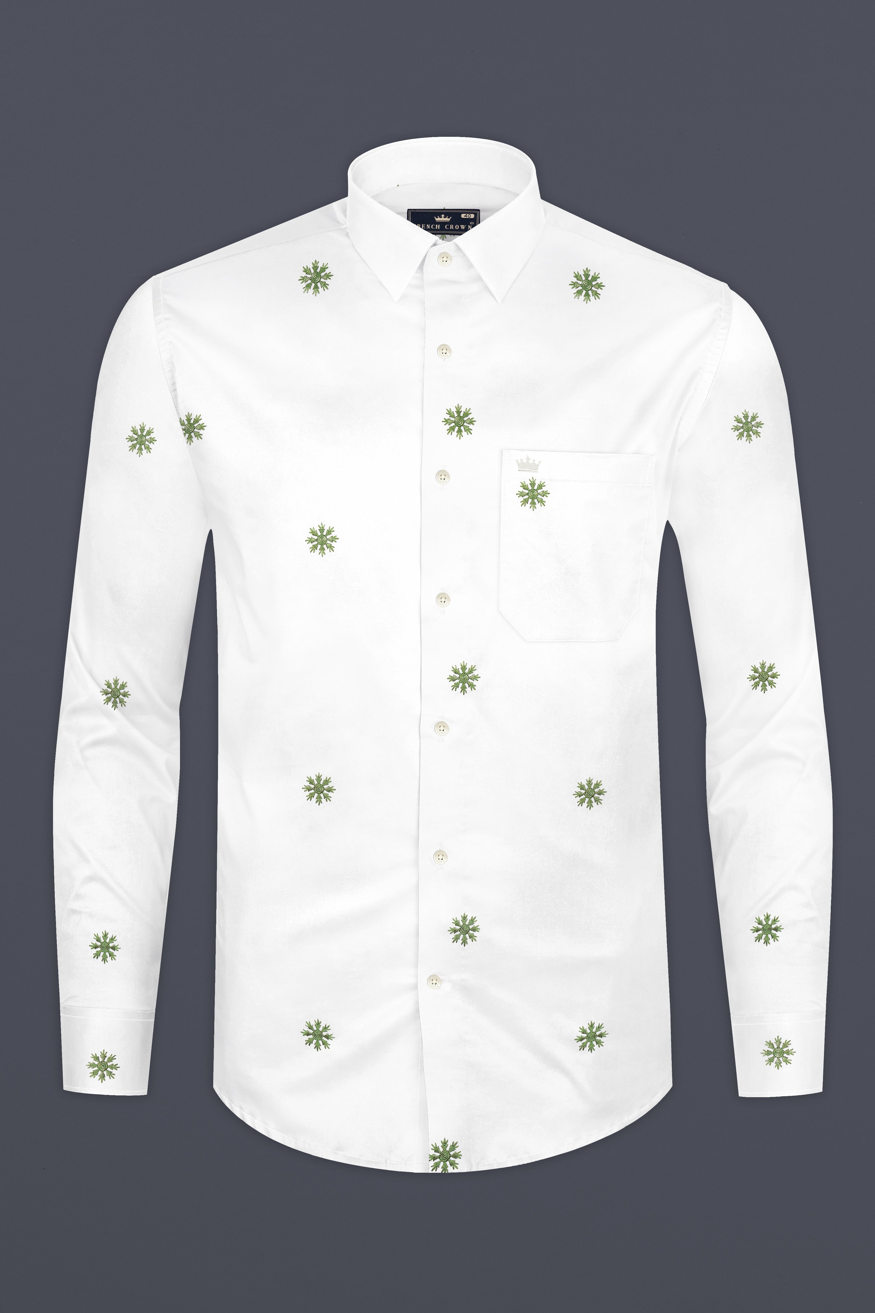 Bright White And Chalet Green Butta Embroidered Premium Cotton Shirt 13025-38 ,13025-H-38 ,13025-39 ,13025-H-39 ,13025-40 ,13025-H-40 ,13025-42 ,13025-H-42 ,13025-44 ,13025-H-44 ,13025-46 ,13025-H-46 ,13025-48 ,13025-H-48 ,13025-50 ,13025-H-50 ,13025-52 ,13025-H-52