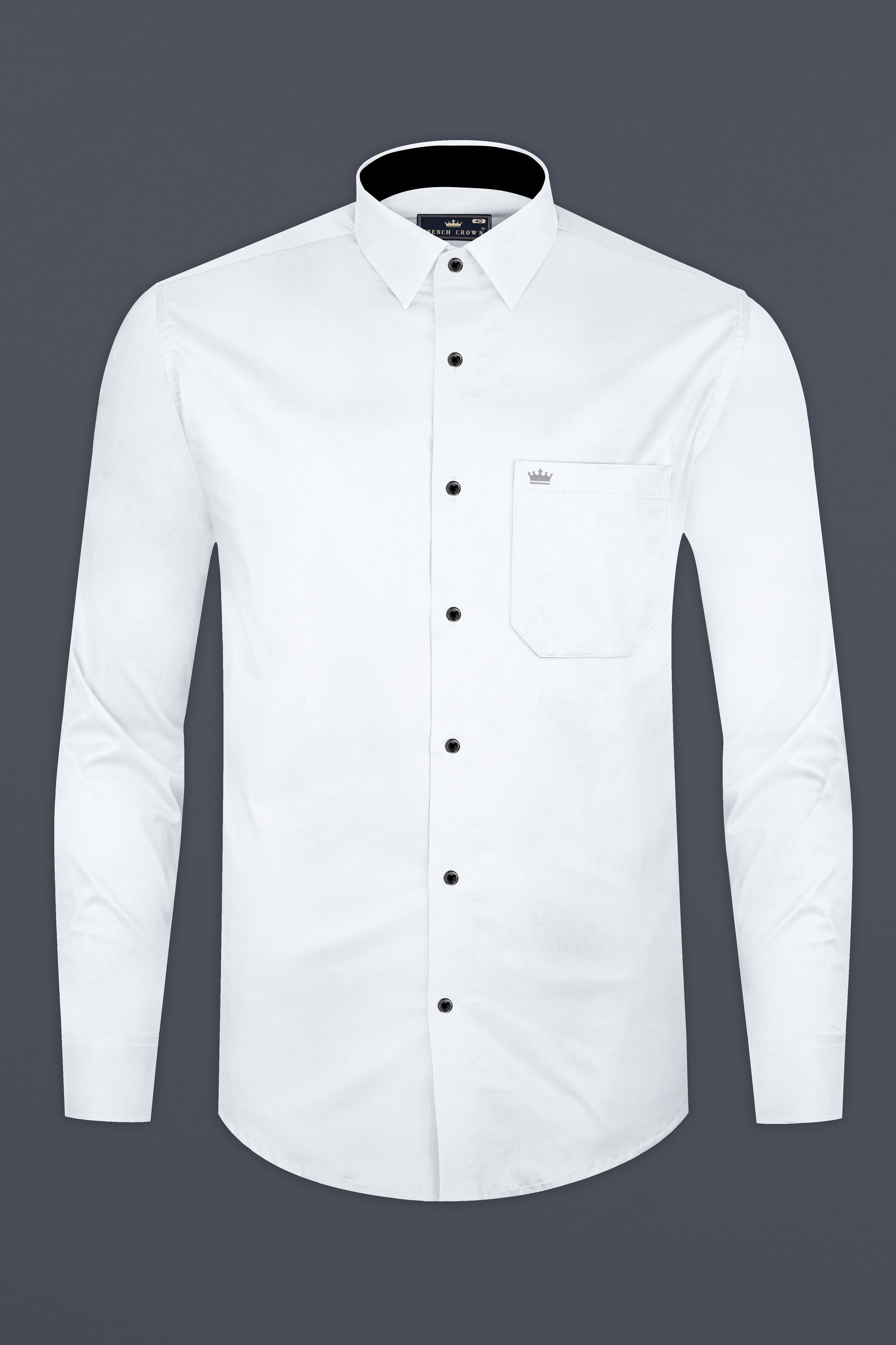 Bright White Dobby Textured Premium Giza Cotton Shirt