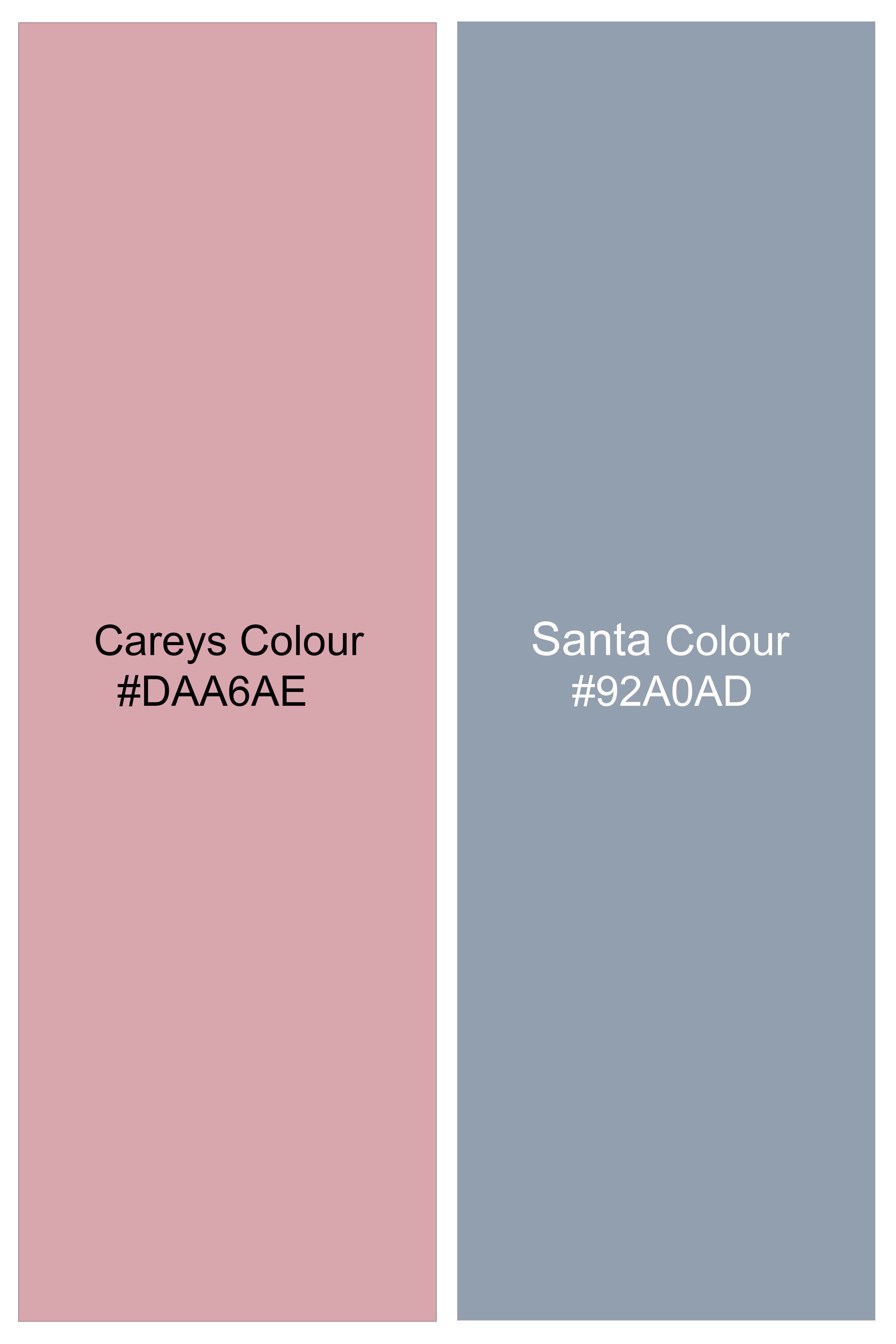 Careys Pink And Santa Gray Jacquard Textured Premium Cotton Shirt