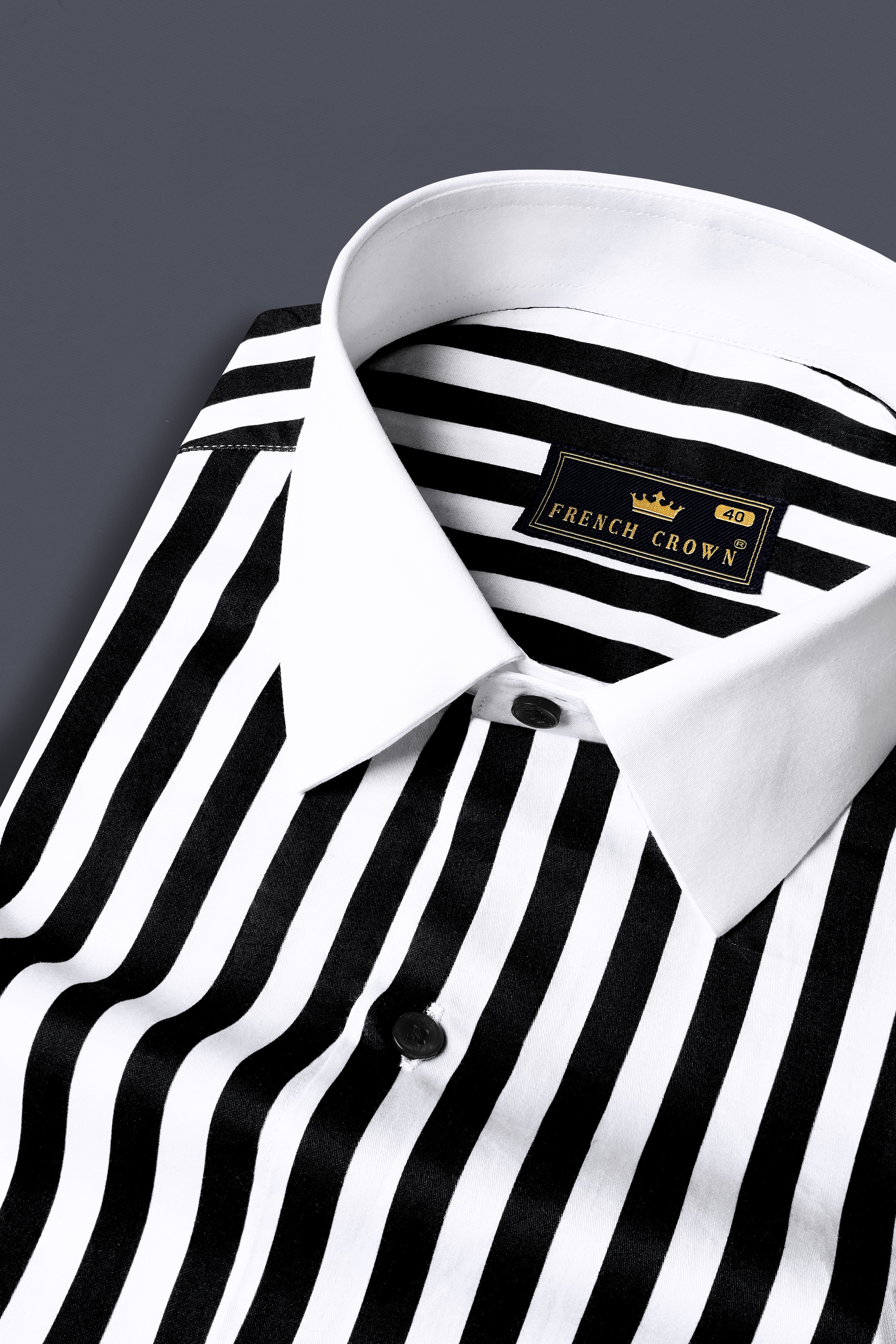 Jade Black And Bright White Stripes Printed with White Cuffs and Collar Subtle Sheen Super Soft Premium Cotton Designer Shirt 13043-WCC-BLK-38, 13043-WCC-BLK-H-38, 13043-WCC-BLK-39, 13043-WCC-BLK-H-39, 13043-WCC-BLK-40, 13043-WCC-BLK-H-40, 13043-WCC-BLK-42, 13043-WCC-BLK-H-42, 13043-WCC-BLK-44, 13043-WCC-BLK-H-44, 13043-WCC-BLK-46, 13043-WCC-BLK-H-46, 13043-WCC-BLK-48, 13043-WCC-BLK-H-48, 13043-WCC-BLK-50, 13043-WCC-BLK-H-50, 13043-WCC-BLK-52, 13043-WCC-BLK-H-52