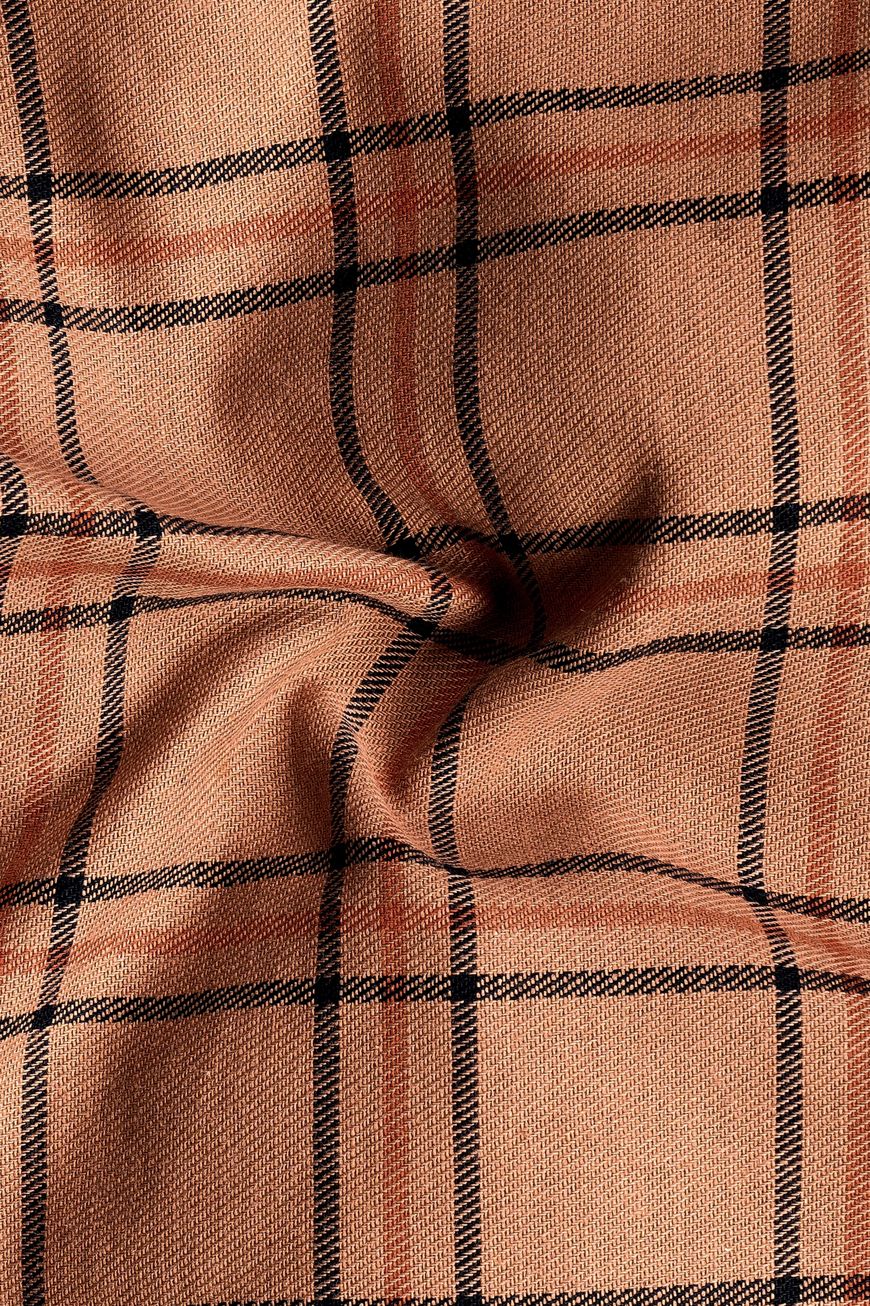 Harvest Orange Plaid Twill Premium Cotton Shirt