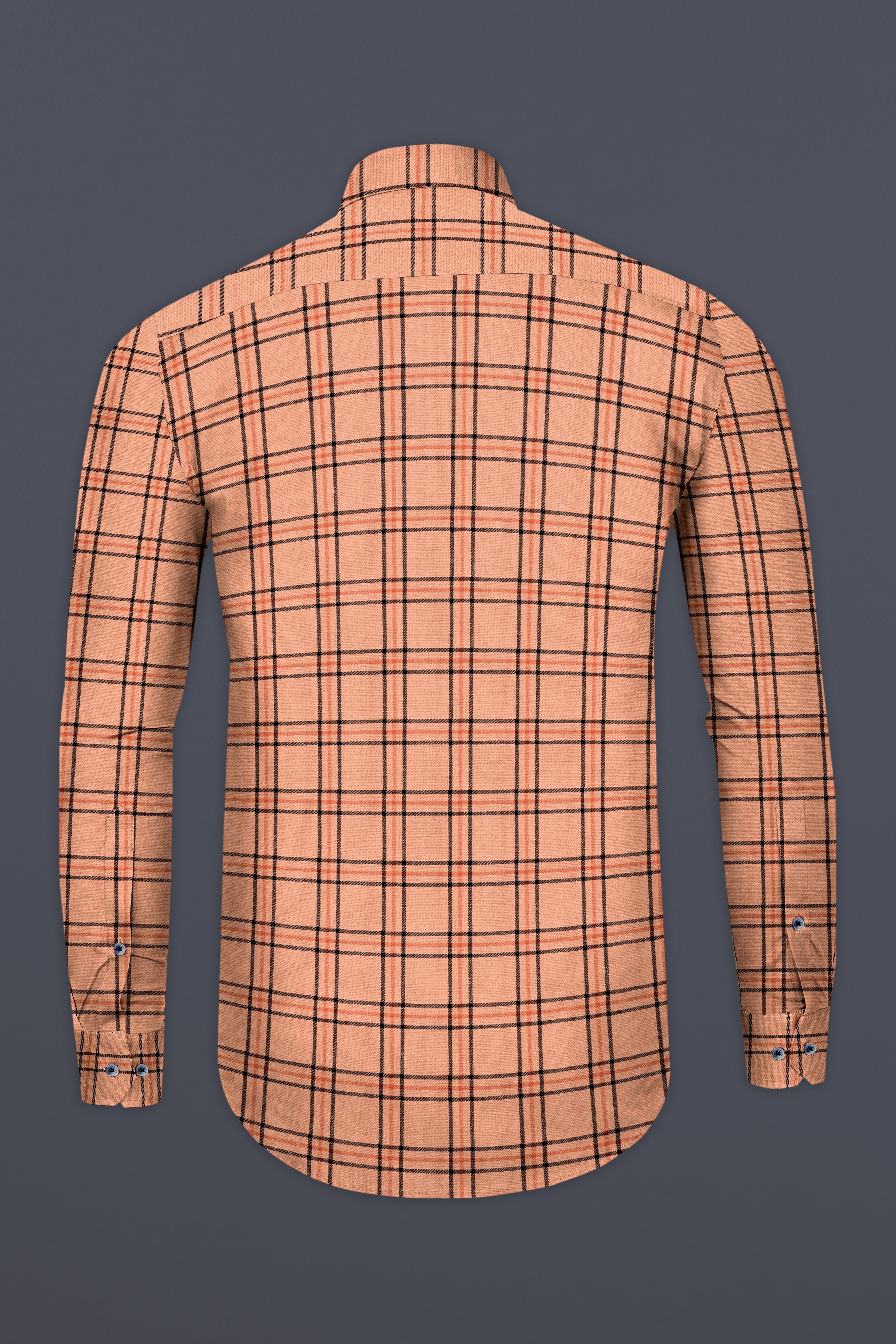 Harvest Orange Plaid Twill Premium Cotton Shirt