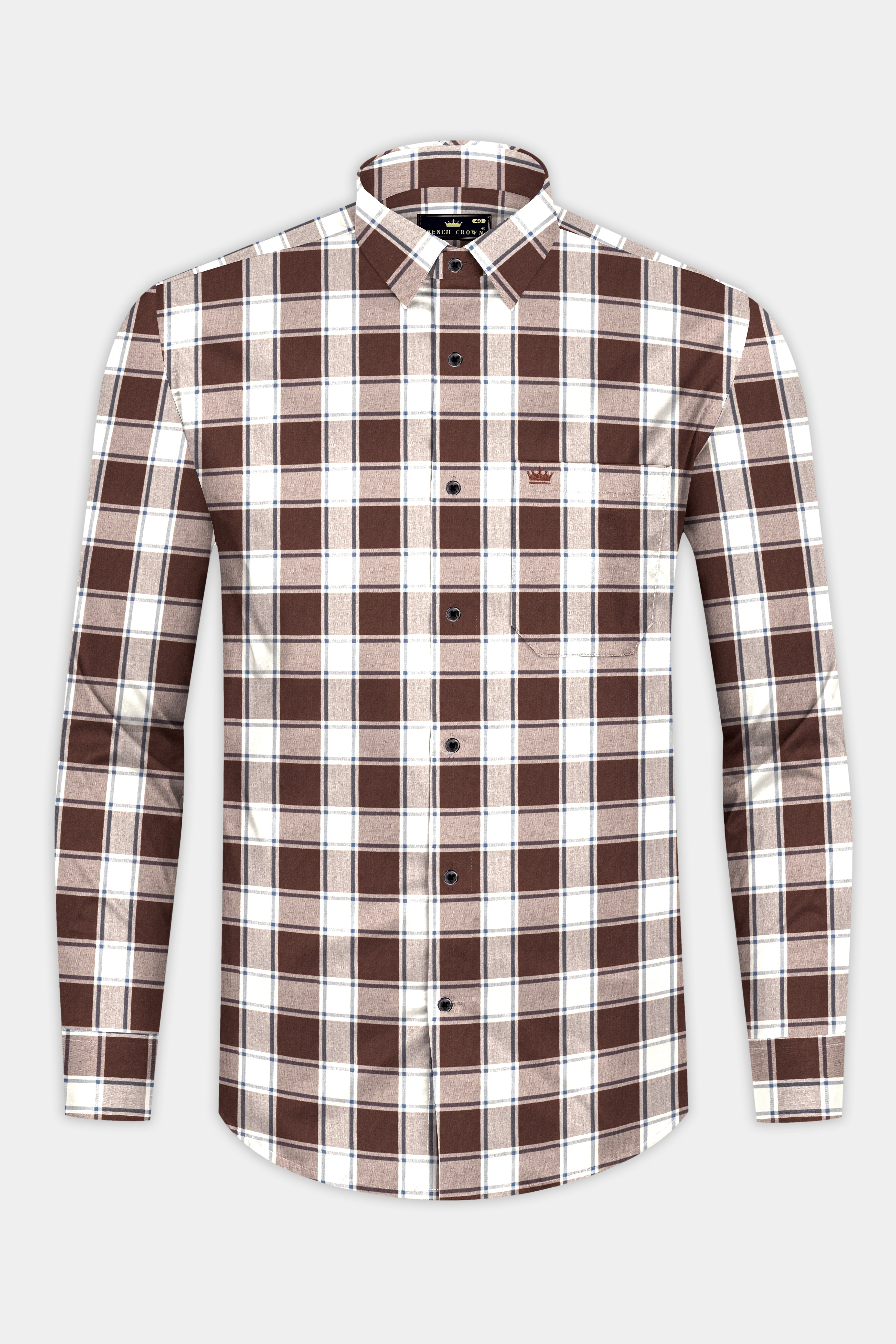 Café Noir And Bright White Plaid Giza Cotton Shirt 13048-BLK-38, 13048-BLK-H-38, 13048-BLK-39, 13048-BLK-H-39, 13048-BLK-40, 13048-BLK-H-40, 13048-BLK-42, 13048-BLK-H-42, 13048-BLK-44, 13048-BLK-H-44, 13048-BLK-46, 13048-BLK-H-46, 13048-BLK-48, 13048-BLK-H-48, 13048-BLK-50, 13048-BLK-H-50, 13048-BLK-52, 13048-BLK-H-52