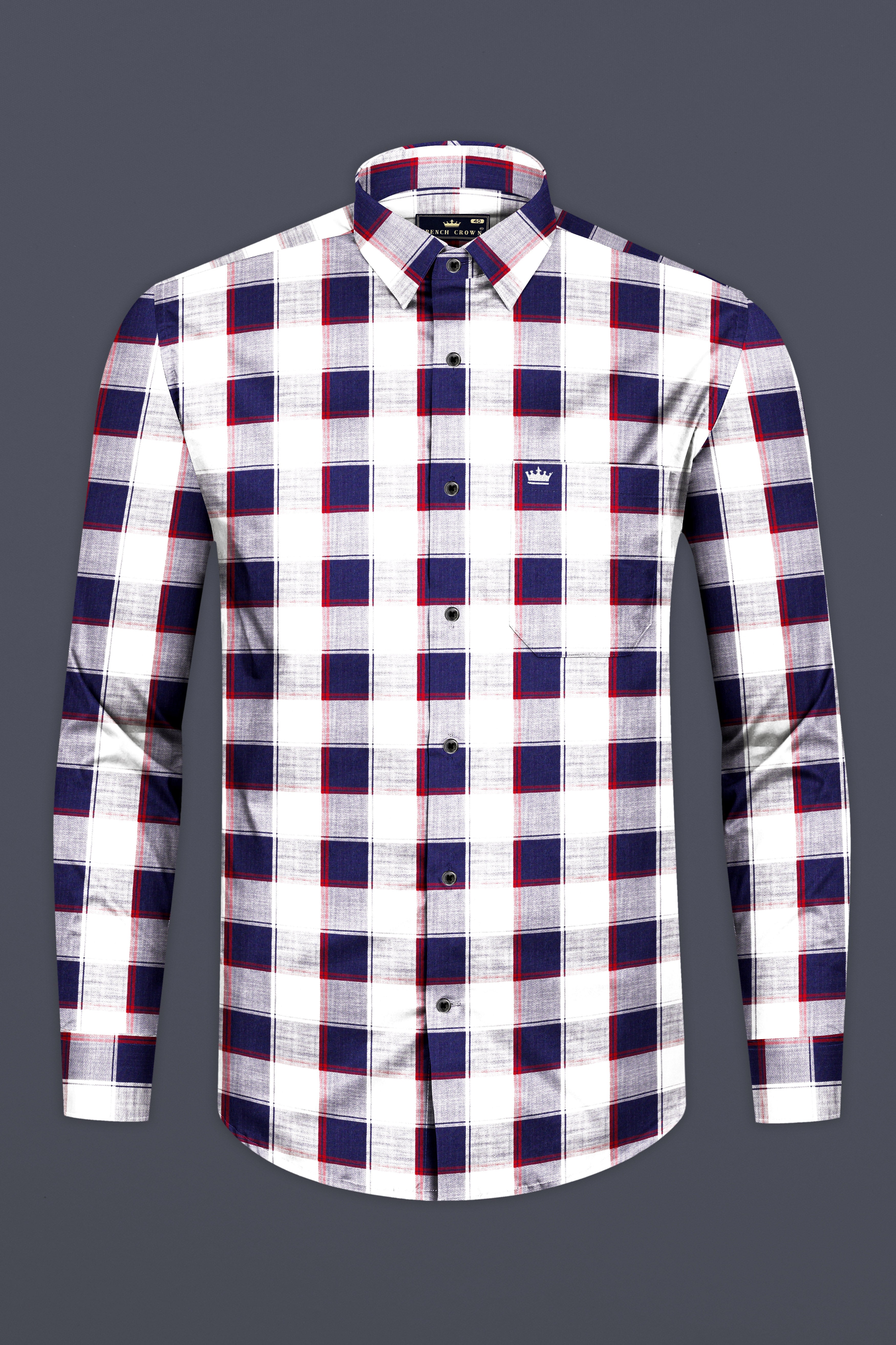 Violet Blue And Bright White Plaid Twill Premium Cotton Shirt 13049-BLK-38, 13049-BLK-H-38, 13049-BLK-39, 13049-BLK-H-39, 13049-BLK-40, 13049-BLK-H-40, 13049-BLK-42, 13049-BLK-H-42, 13049-BLK-44, 13049-BLK-H-44, 13049-BLK-46, 13049-BLK-H-46, 13049-BLK-48, 13049-BLK-H-48, 13049-BLK-50, 13049-BLK-H-50, 13049-BLK-52, 13049-BLK-H-52