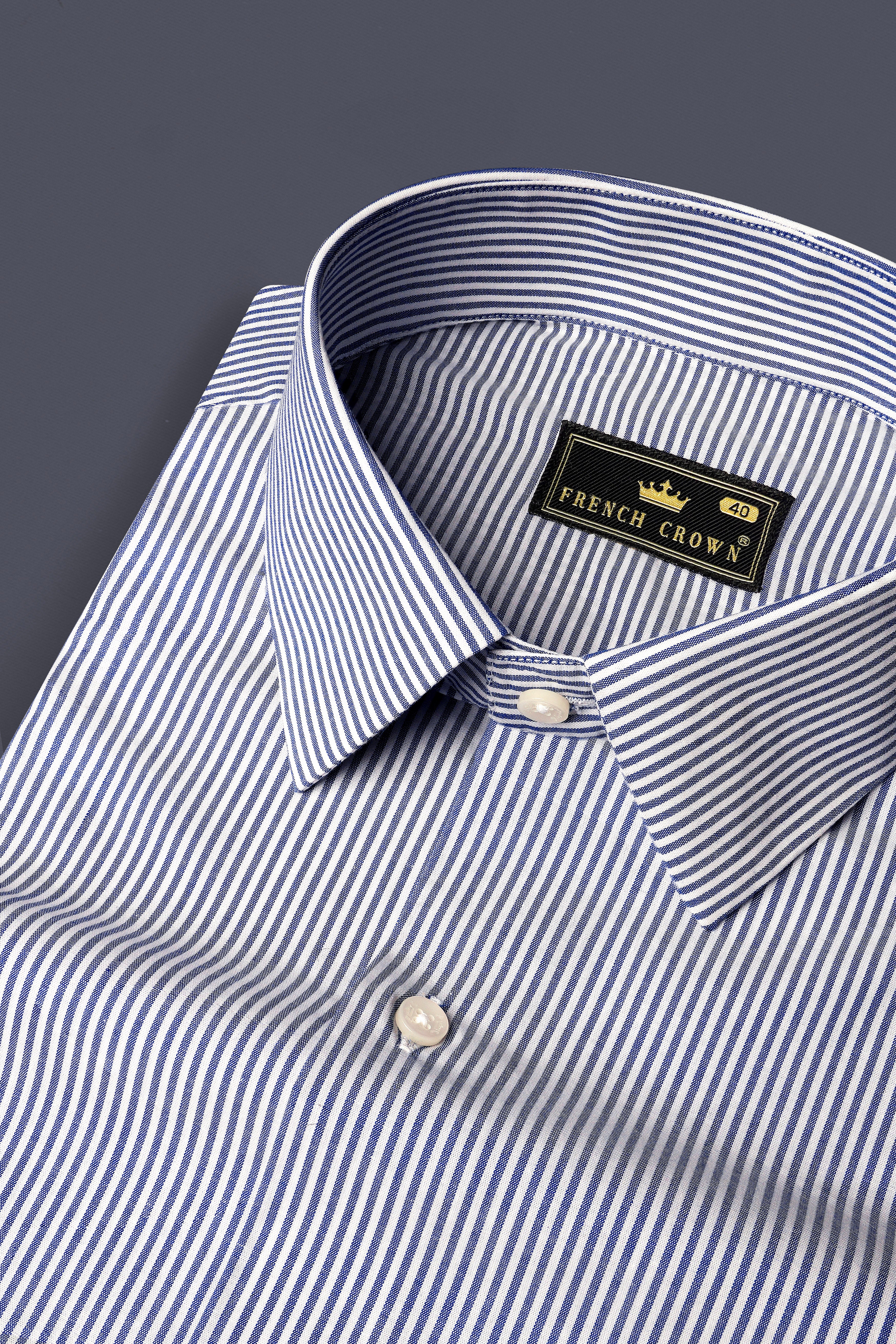 Dolphin Blue And Bright White Stripes Super Soft Premium Giza Cotton Shirt 13059-38, 13059-H-38, 13059-39, 13059-H-39, 13059-40, 13059-H-40, 13059-42, 13059-H-42, 13059-44, 13059-H-44, 13059-46, 13059-H-46, 13059-48, 13059-H-48, 13059-50, 13059-H-50, 13059-52, 13059-H-52