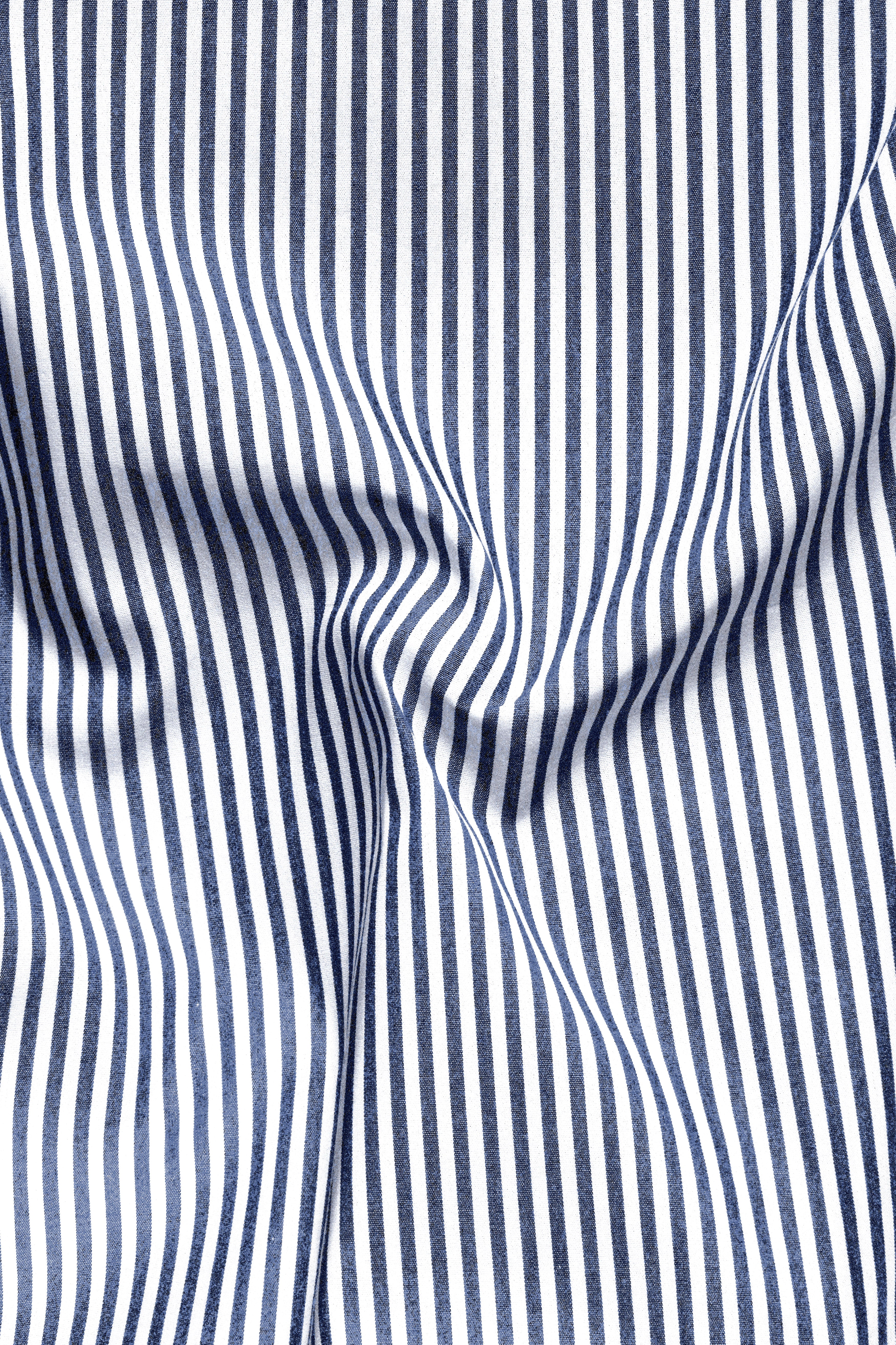 Dolphin Blue And Bright White Stripes Super Soft Premium Giza Cotton Shirt