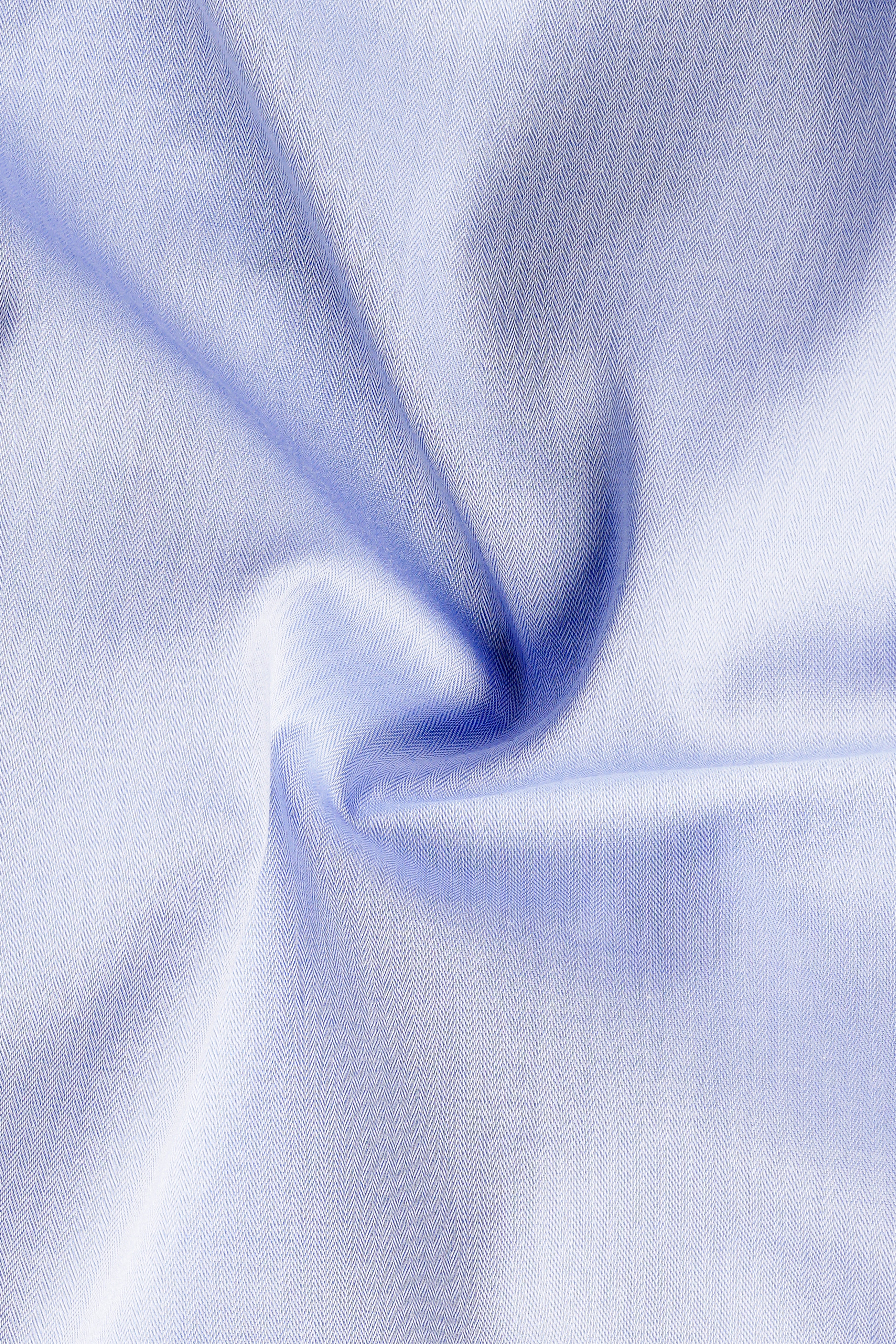 Tealish Blue Herringbone Textured Premium Cotton Shirt