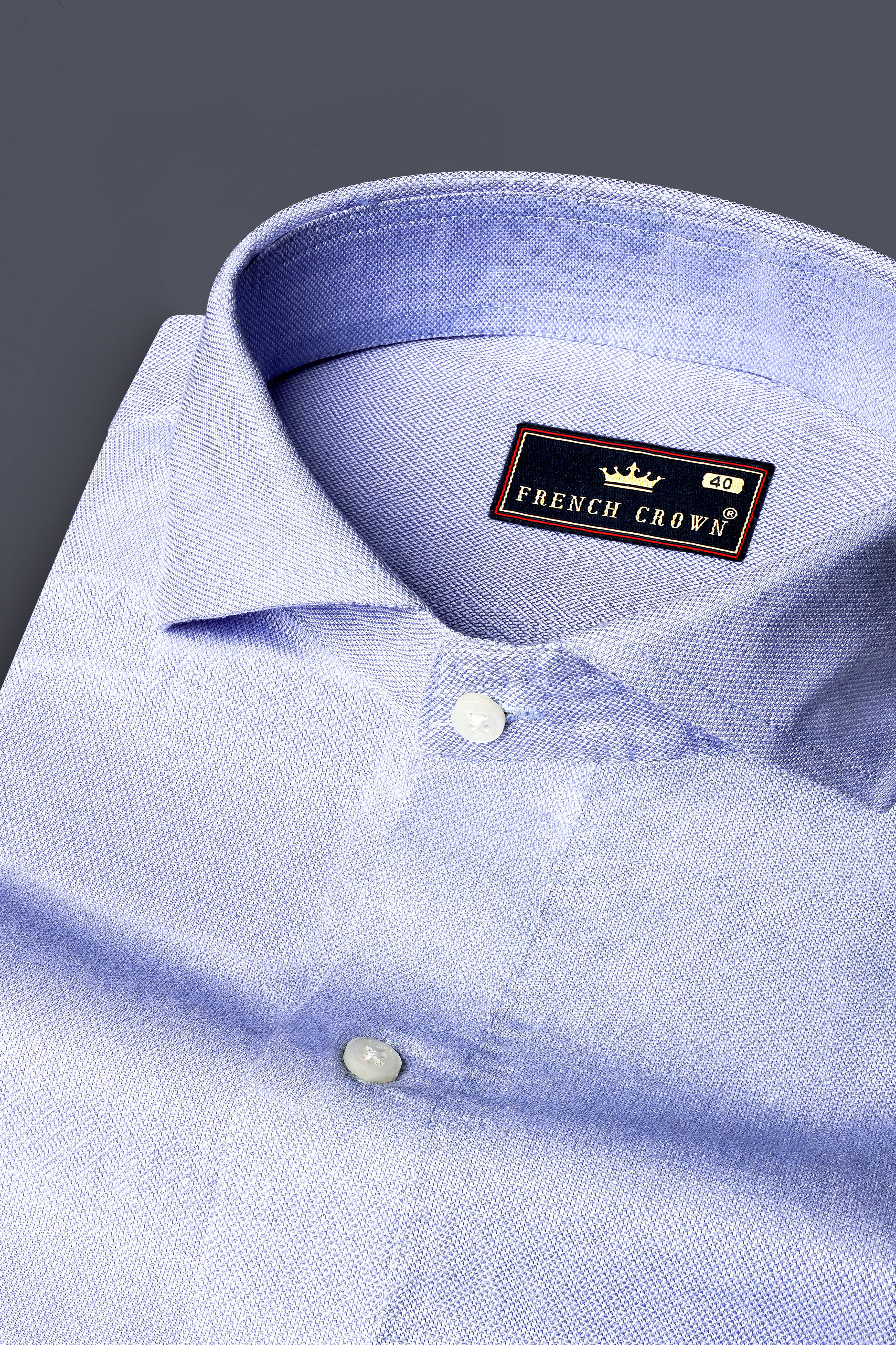 Lilac Blue Dobby Textured Premium Giza Cotton Shirt