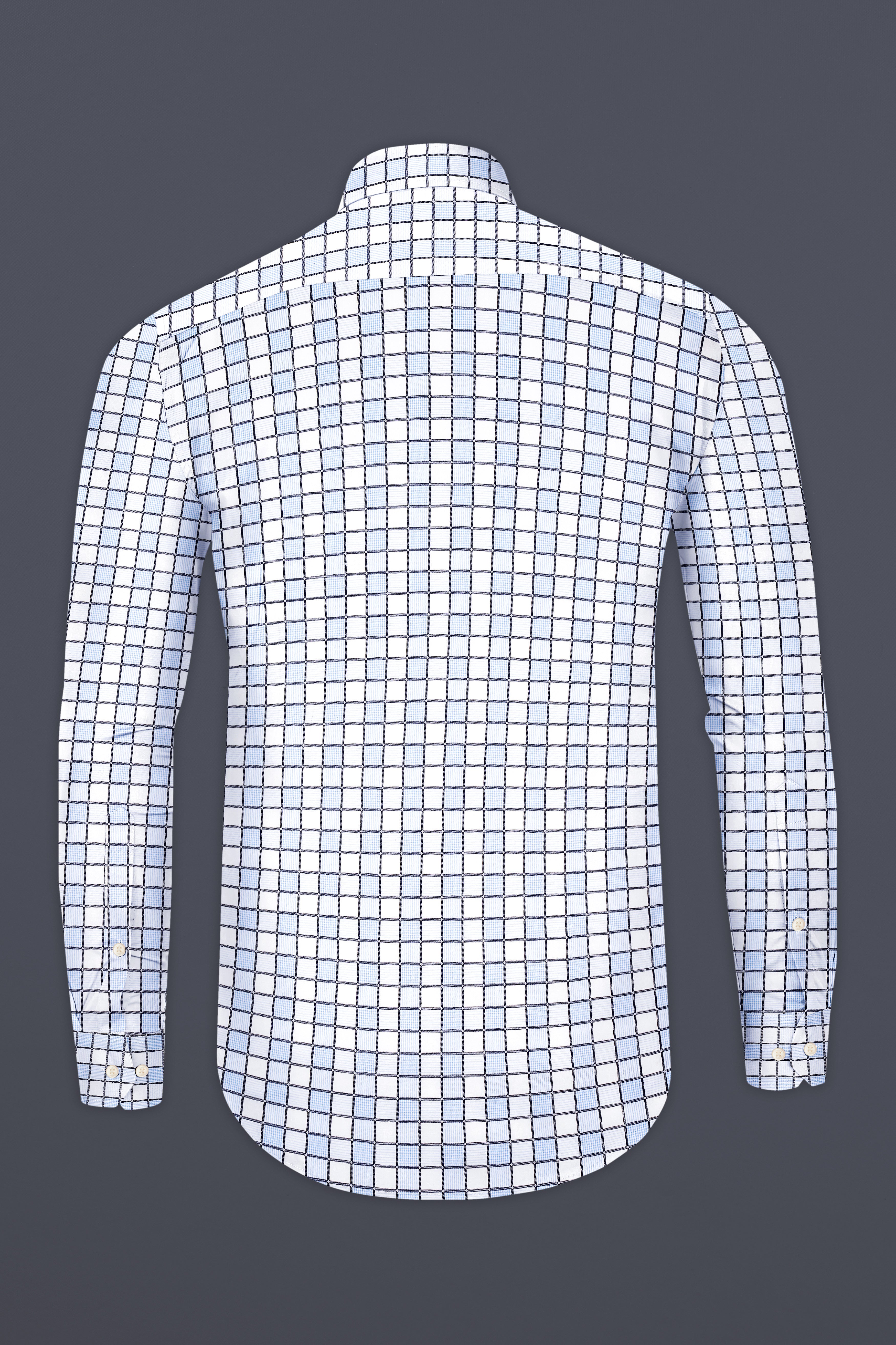 Angel Blue And Bright White Jacquard Textured Premium Cotton Shirt