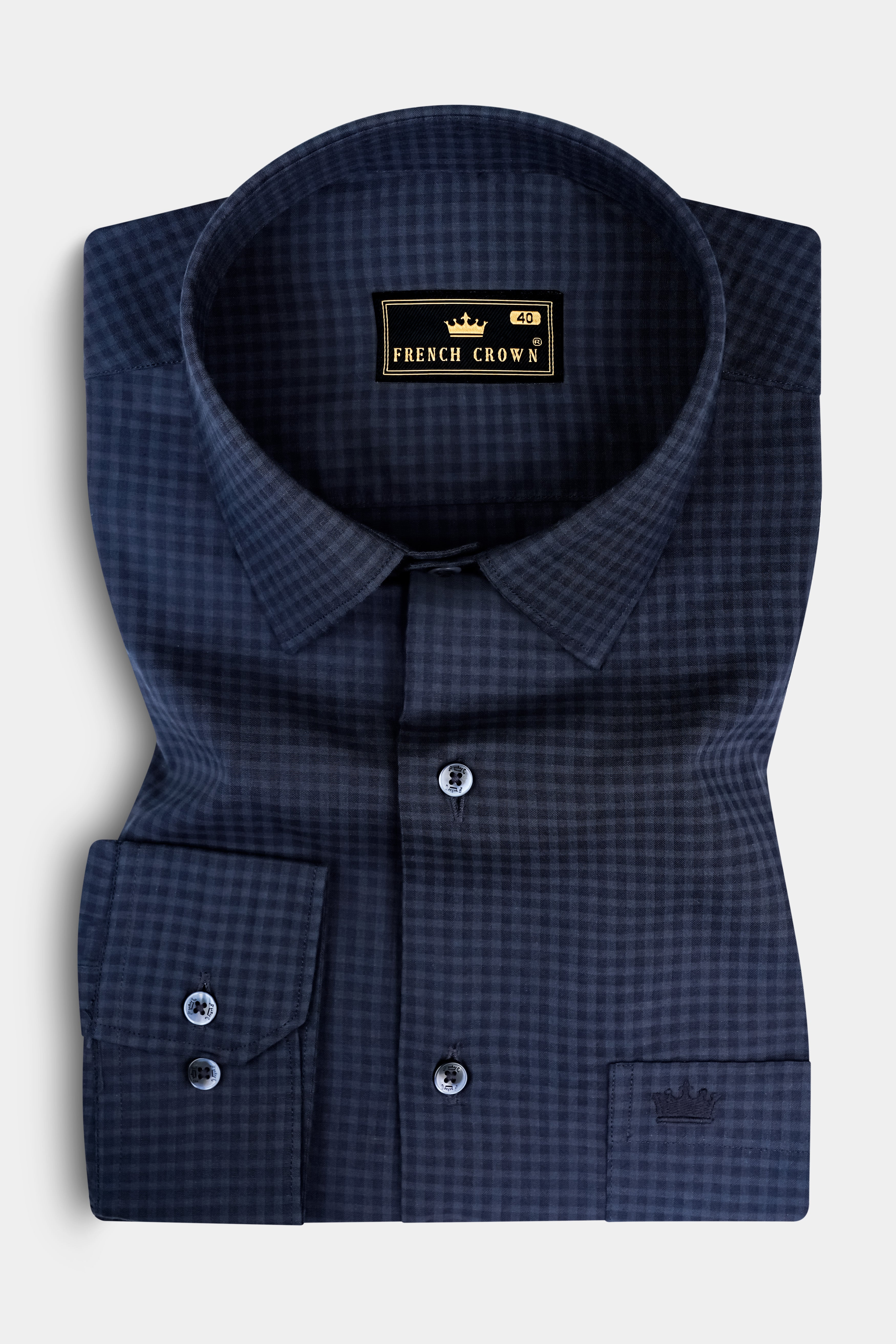 Ebony Marico Checked Premium Giza Cotton Shirt