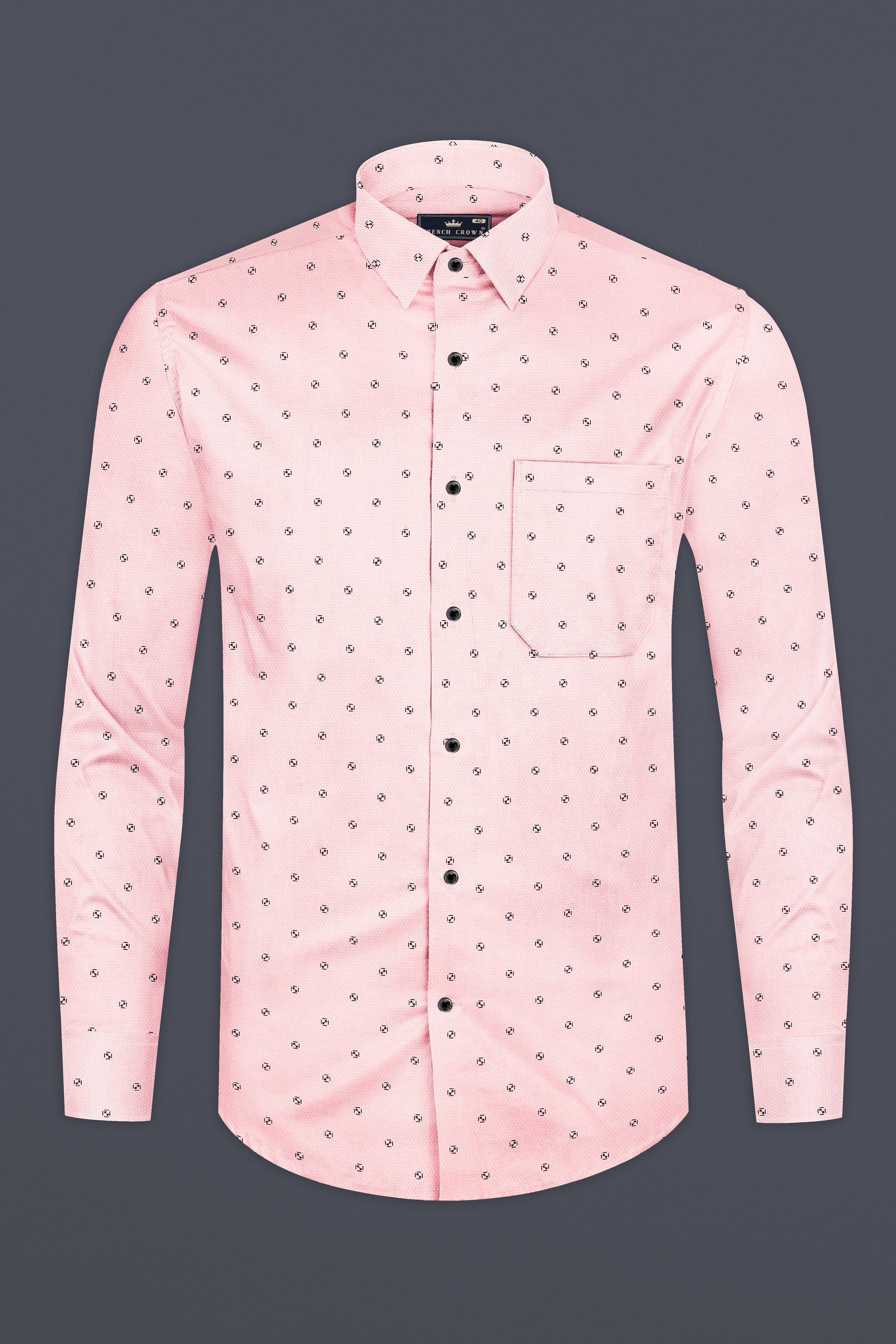 Azalea Pink Dobby Textured Premium Giza Cotton Shirt