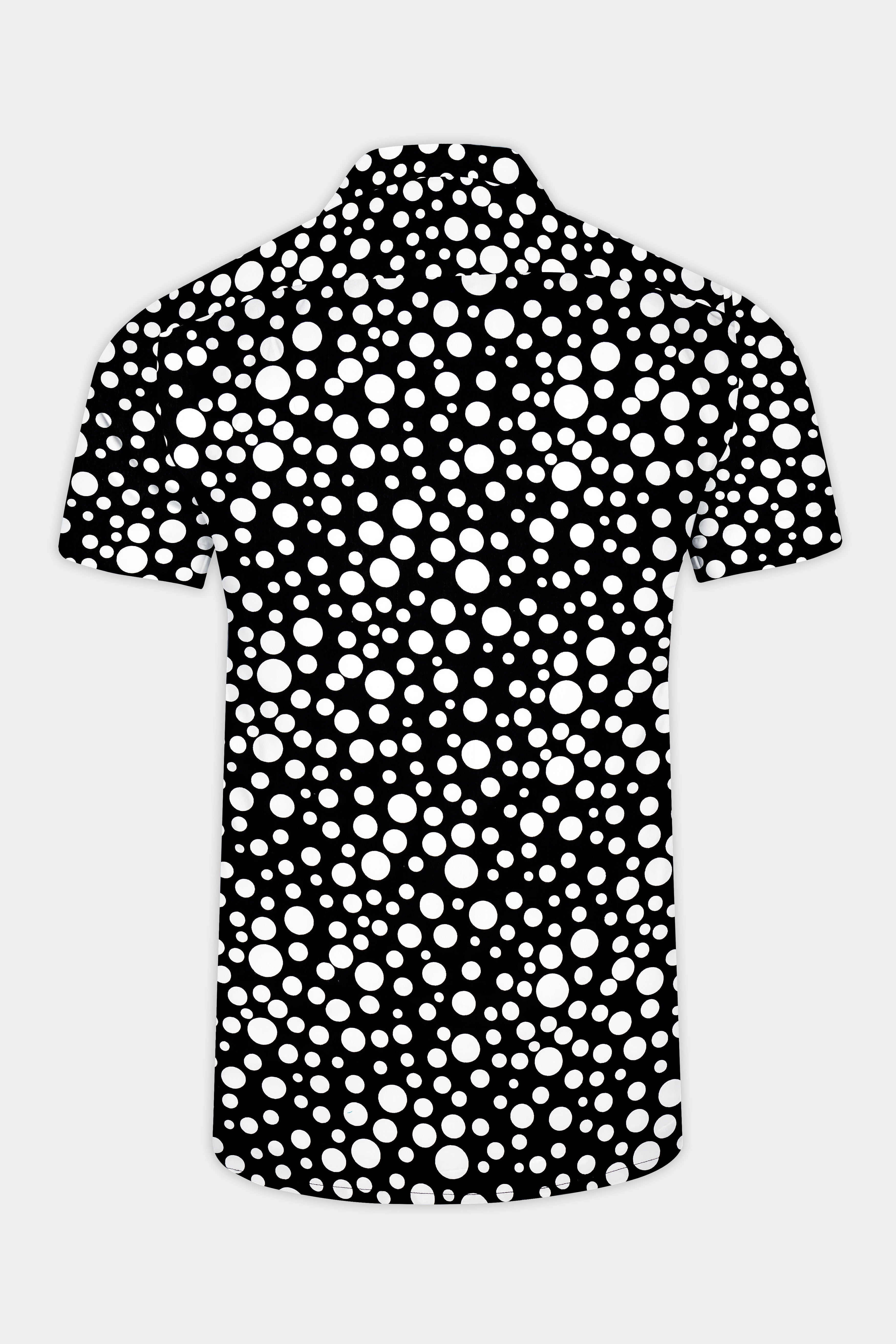 Jade Black And Bright White Polka Dotted Subtle Sheen Super Soft Premium Cotton Shirt