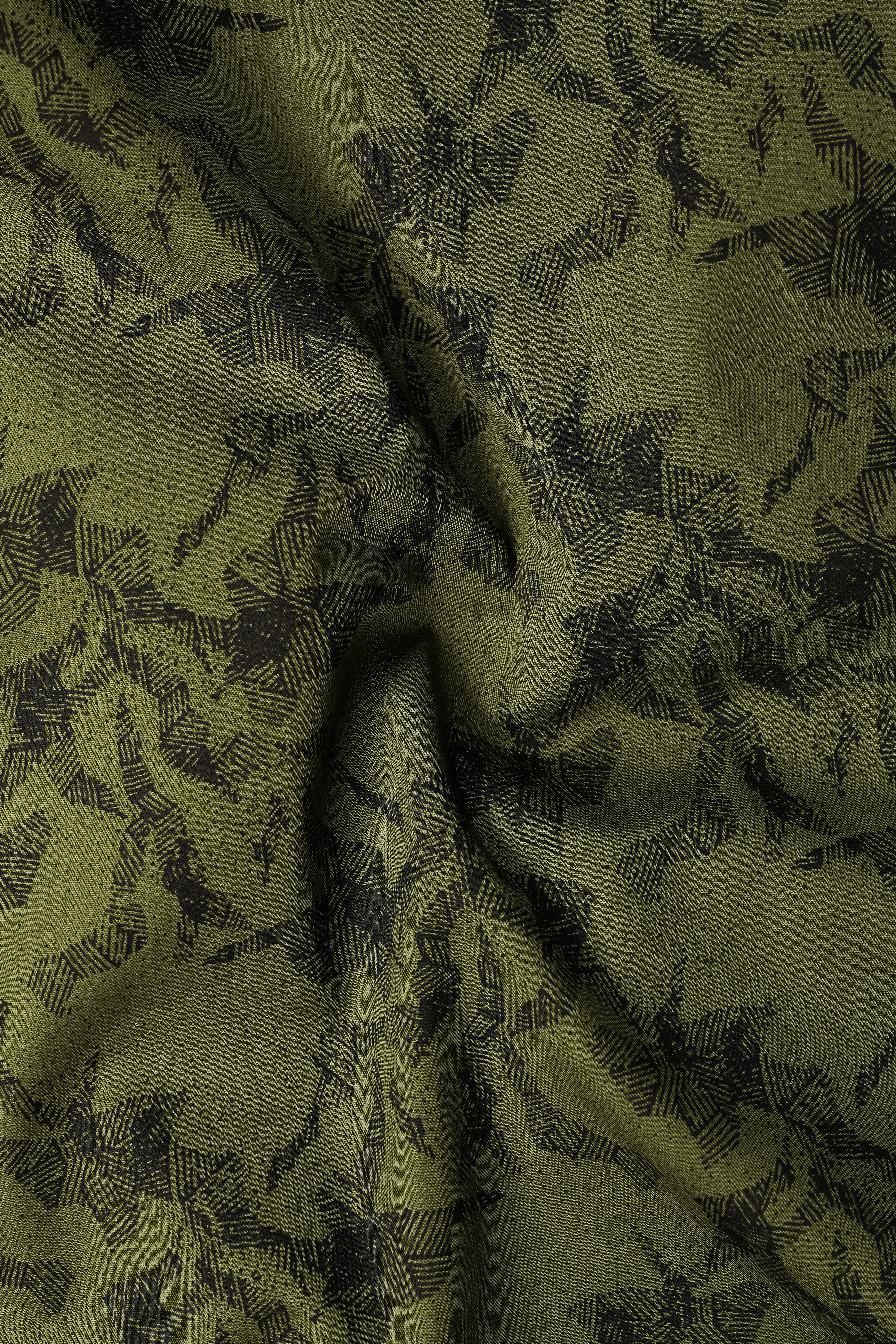 Rifle Green Printed Subtle Sheen Super Soft Premium Cotton Shirt