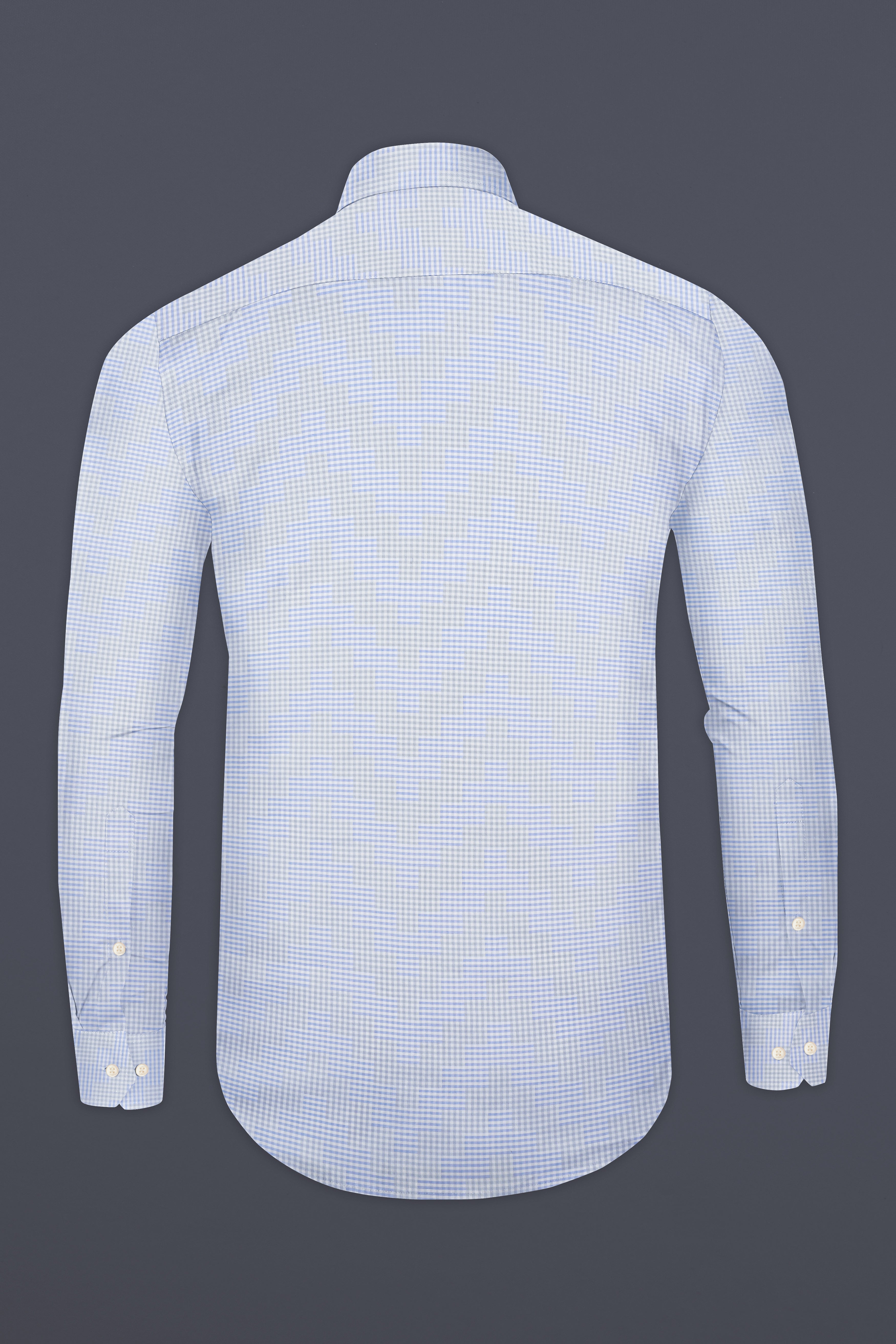 Cadet Blue Jacquard Textured Premium Cotton Shirt