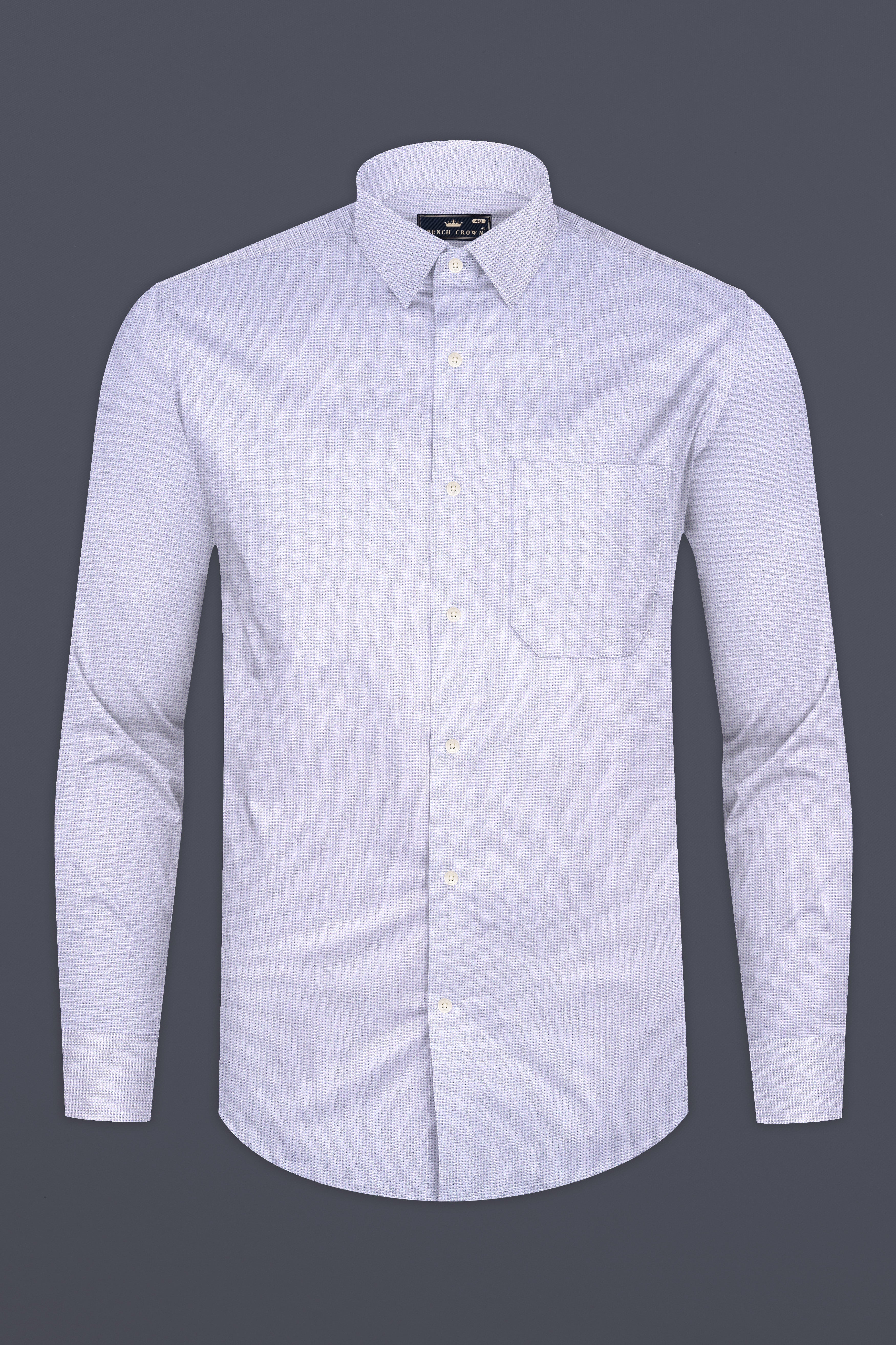 Periwinkle Blue Dobby Textured Premium Giza Cotton Shirt