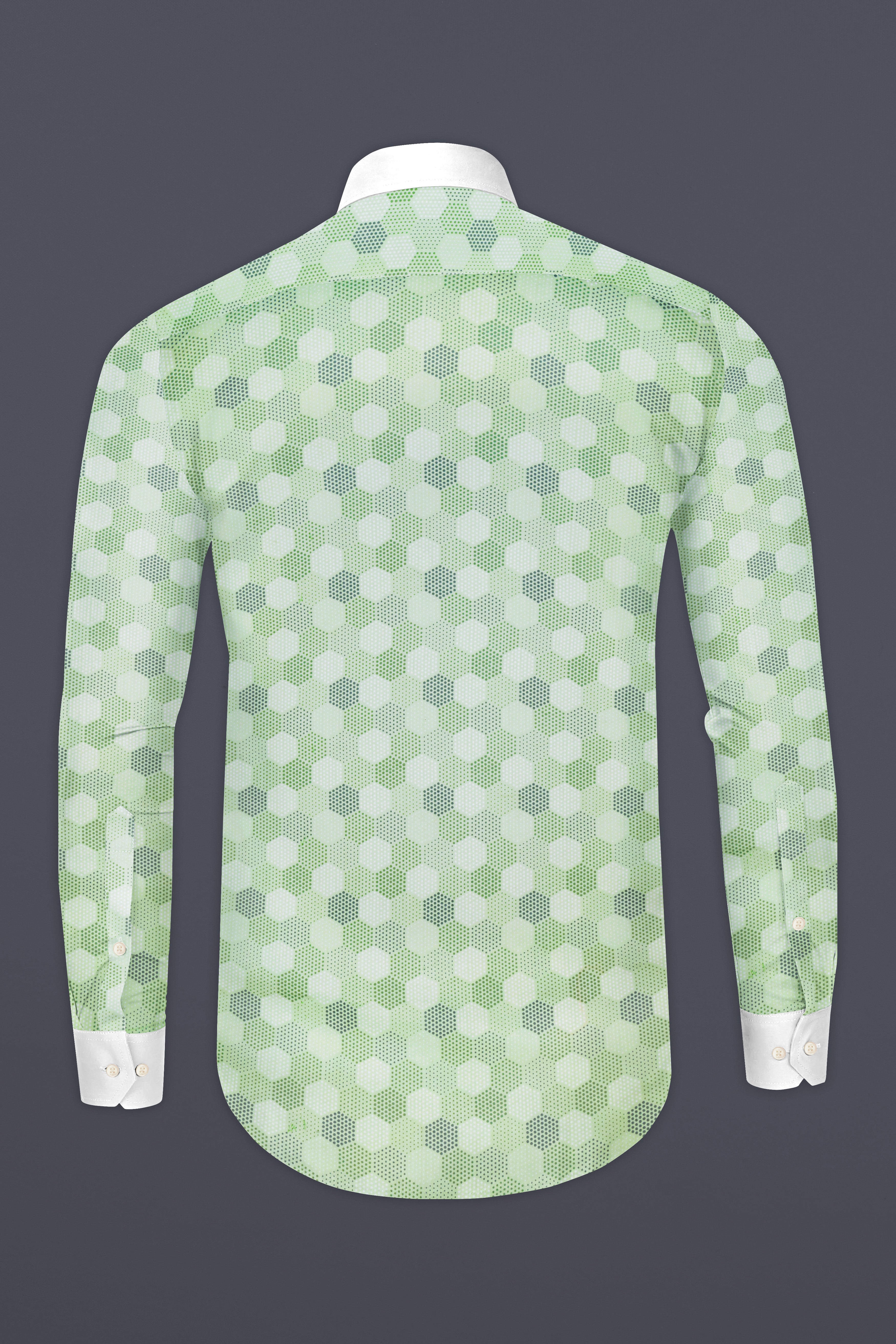 Coriander Green Printed Subtle Sheen Super Soft Premium Cotton Shirt