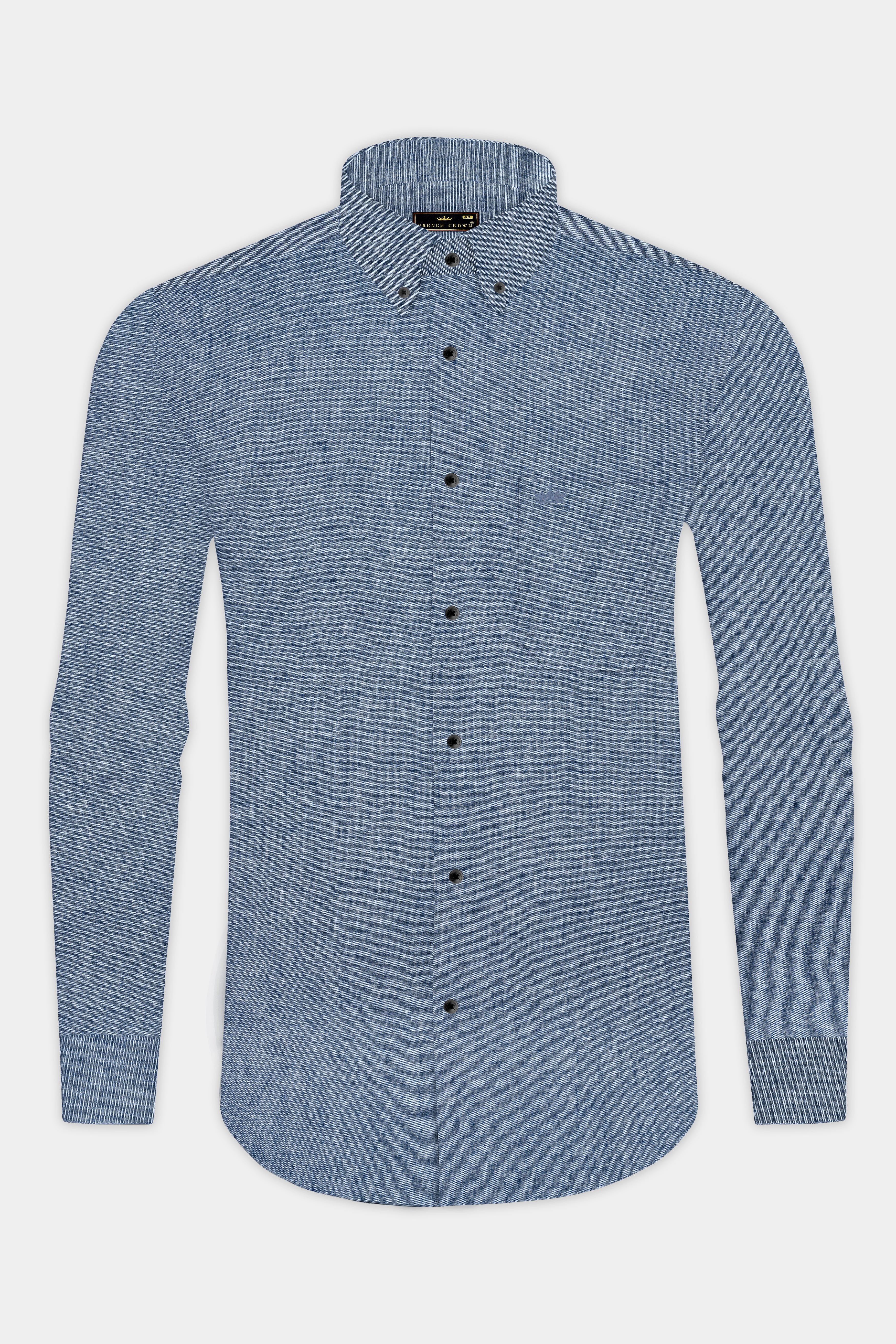 Raven Blue Textured Royal Oxford Premium Cotton Shirt