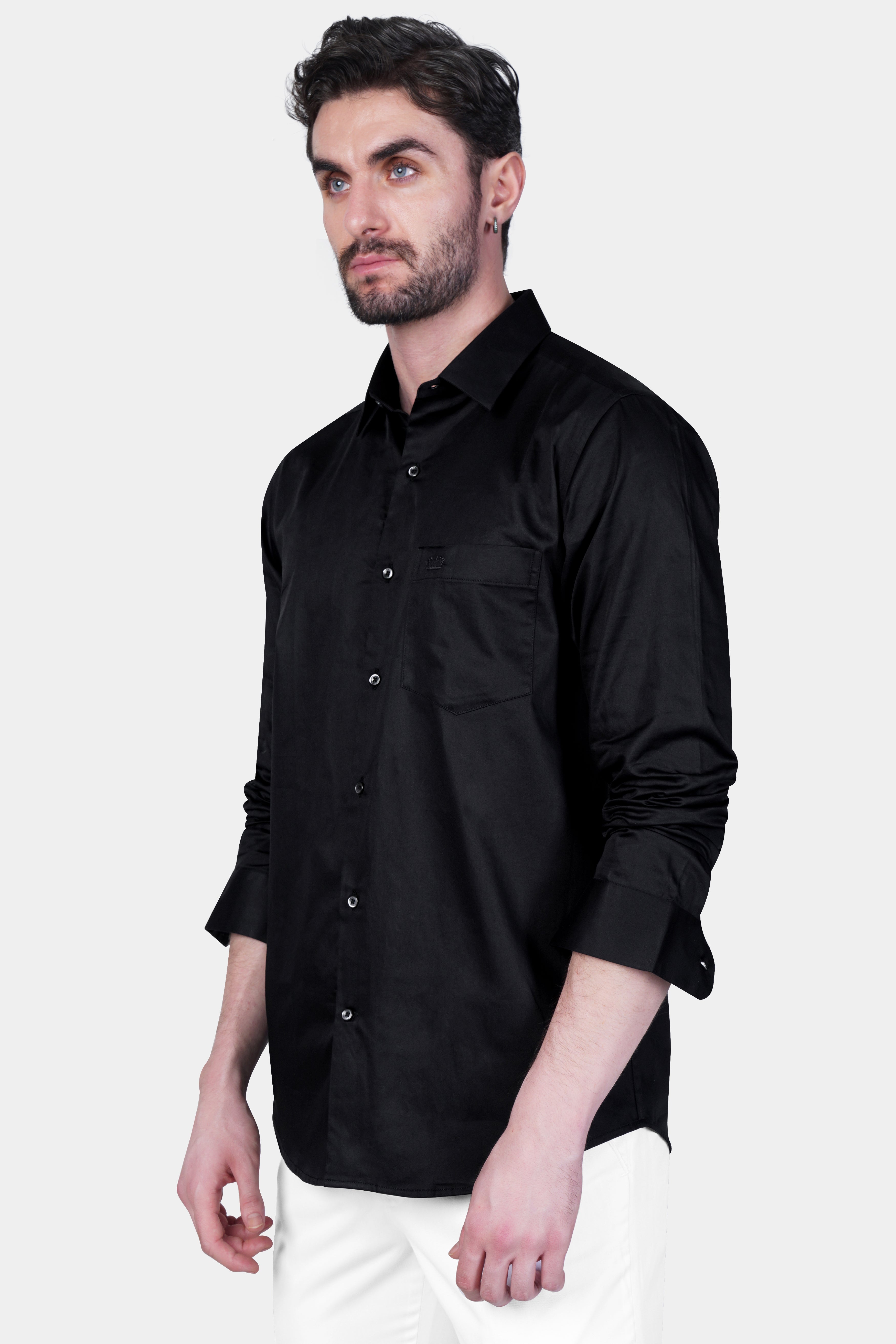 Plain black outlet shirt mens