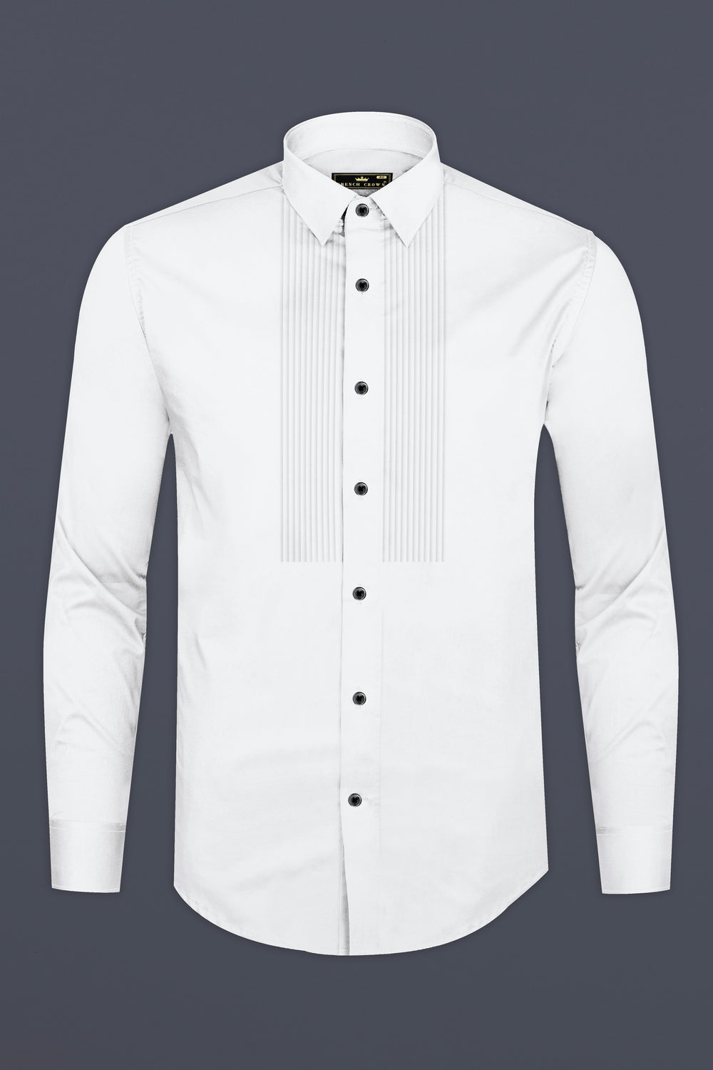 Bright White Subtle Sheen Tuxedo Super Soft Giza Cotton Shirt