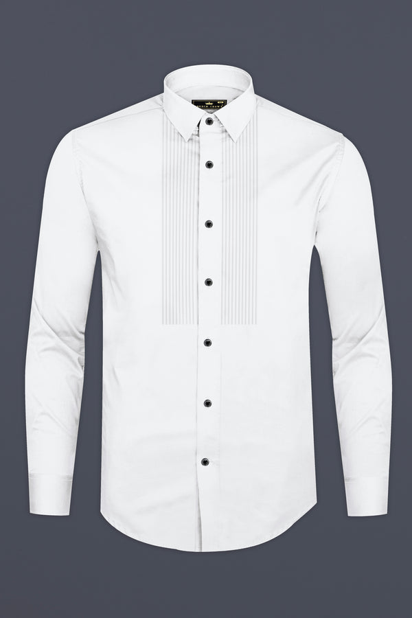 Bright White Subtle Sheen Tuxedo Super Soft Giza Cotton Shirt