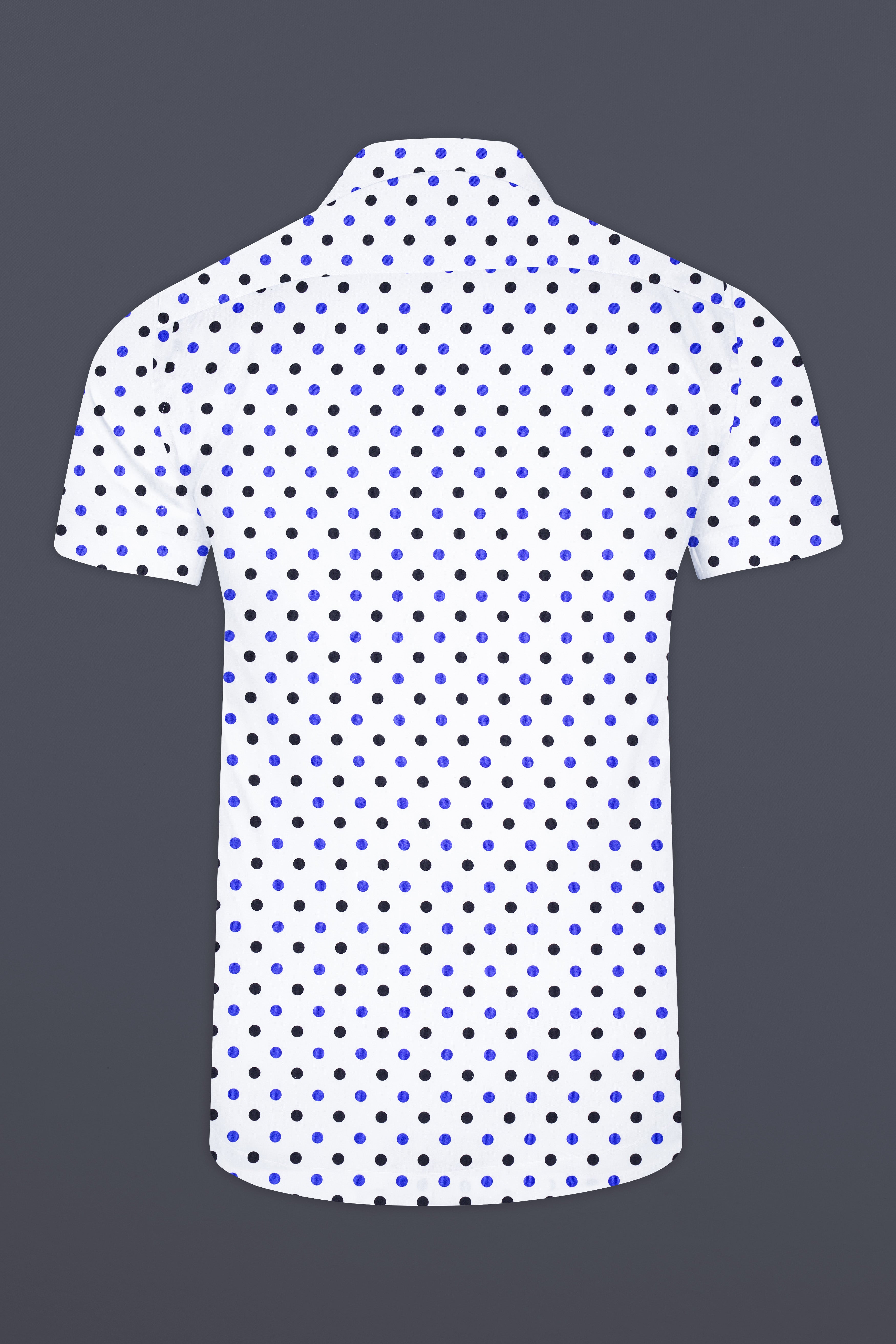 Bright White Polka Dot Printed Super Soft Premium Cotton Shirt