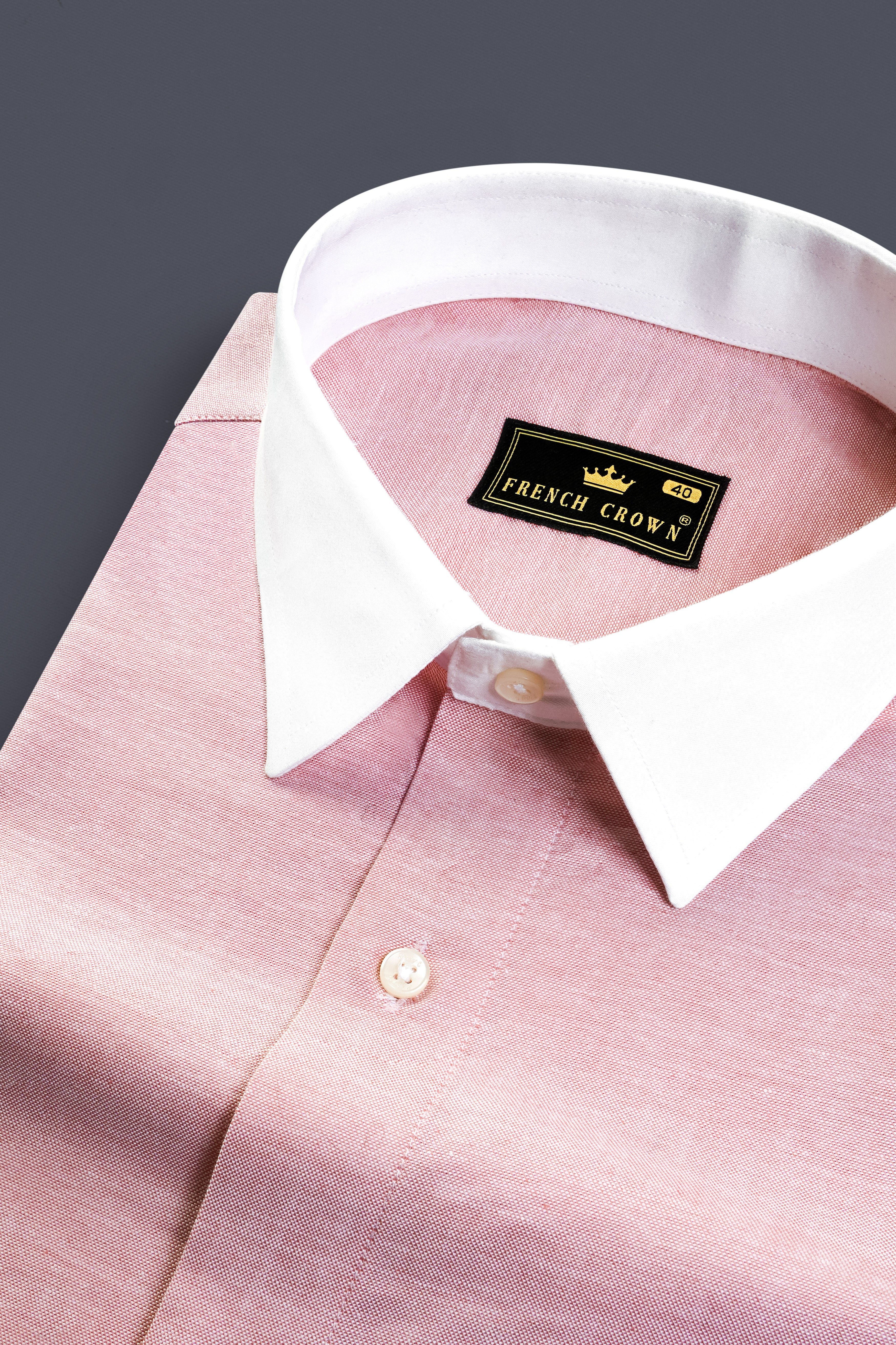 Mandys Pink Solid Oxford Premium Cotton Shirt