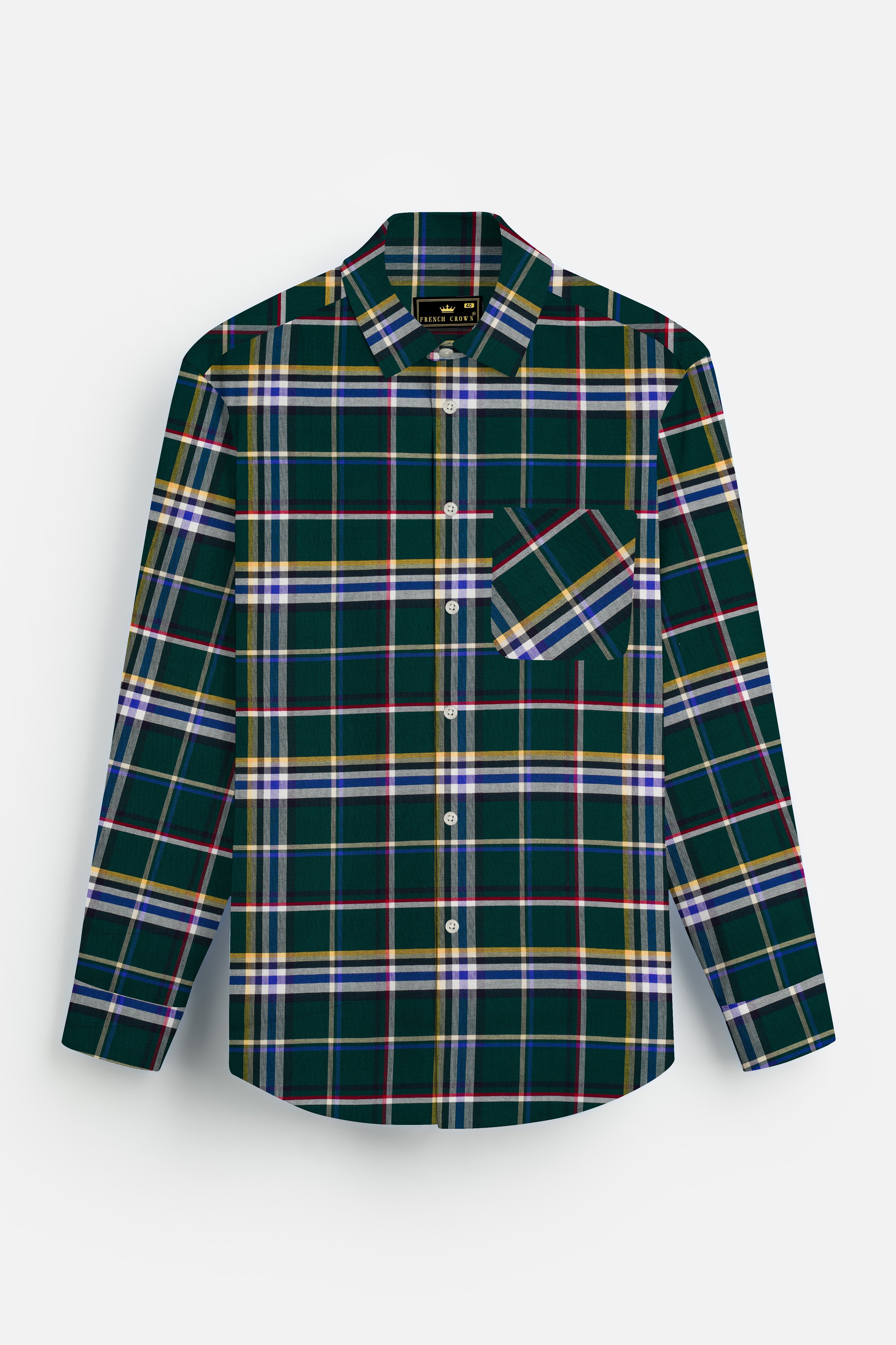 Evergreen Plaid Oxford Premium Cotton Shirt