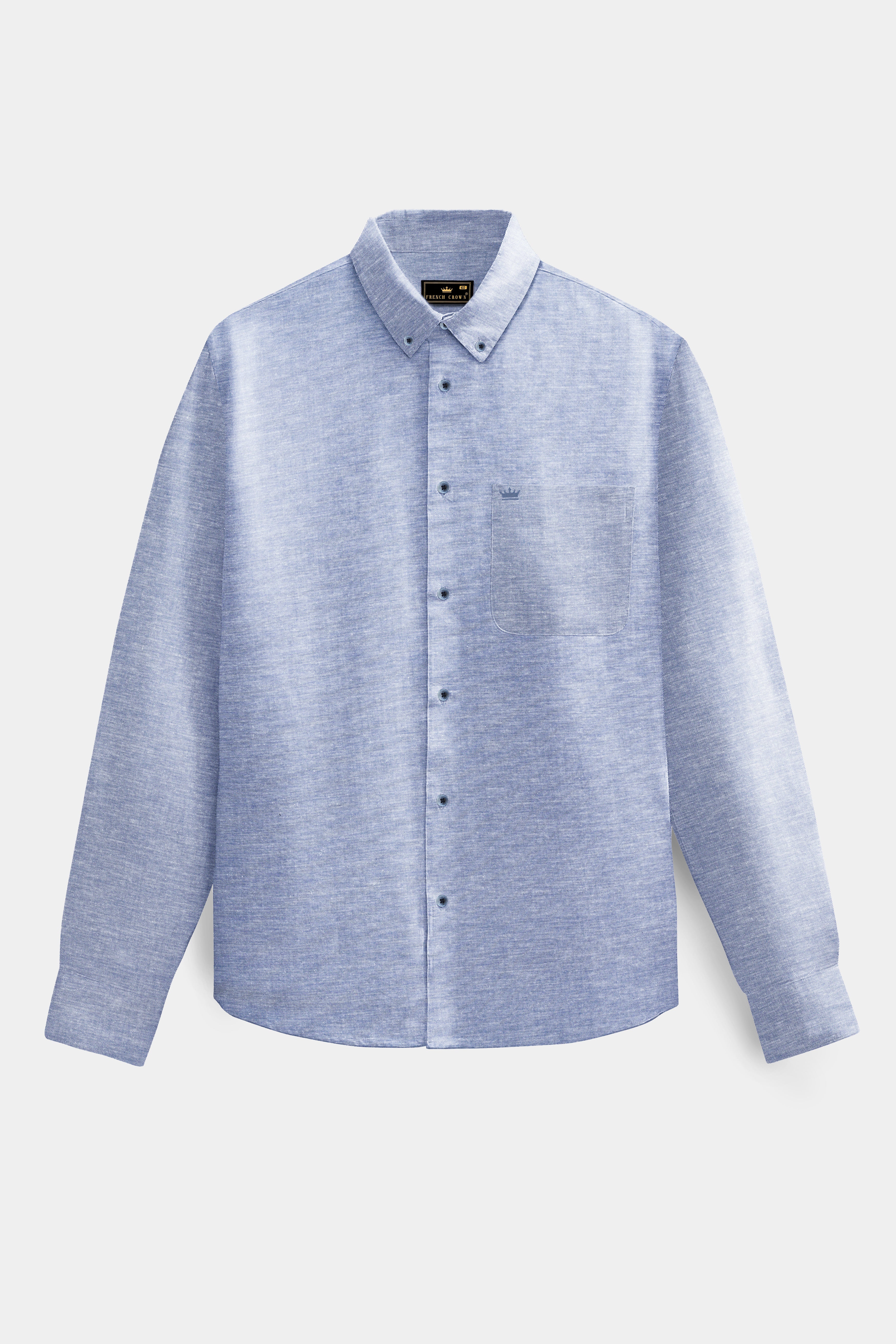 Raven Blue Textured Oxford Premium Cotton Shirt