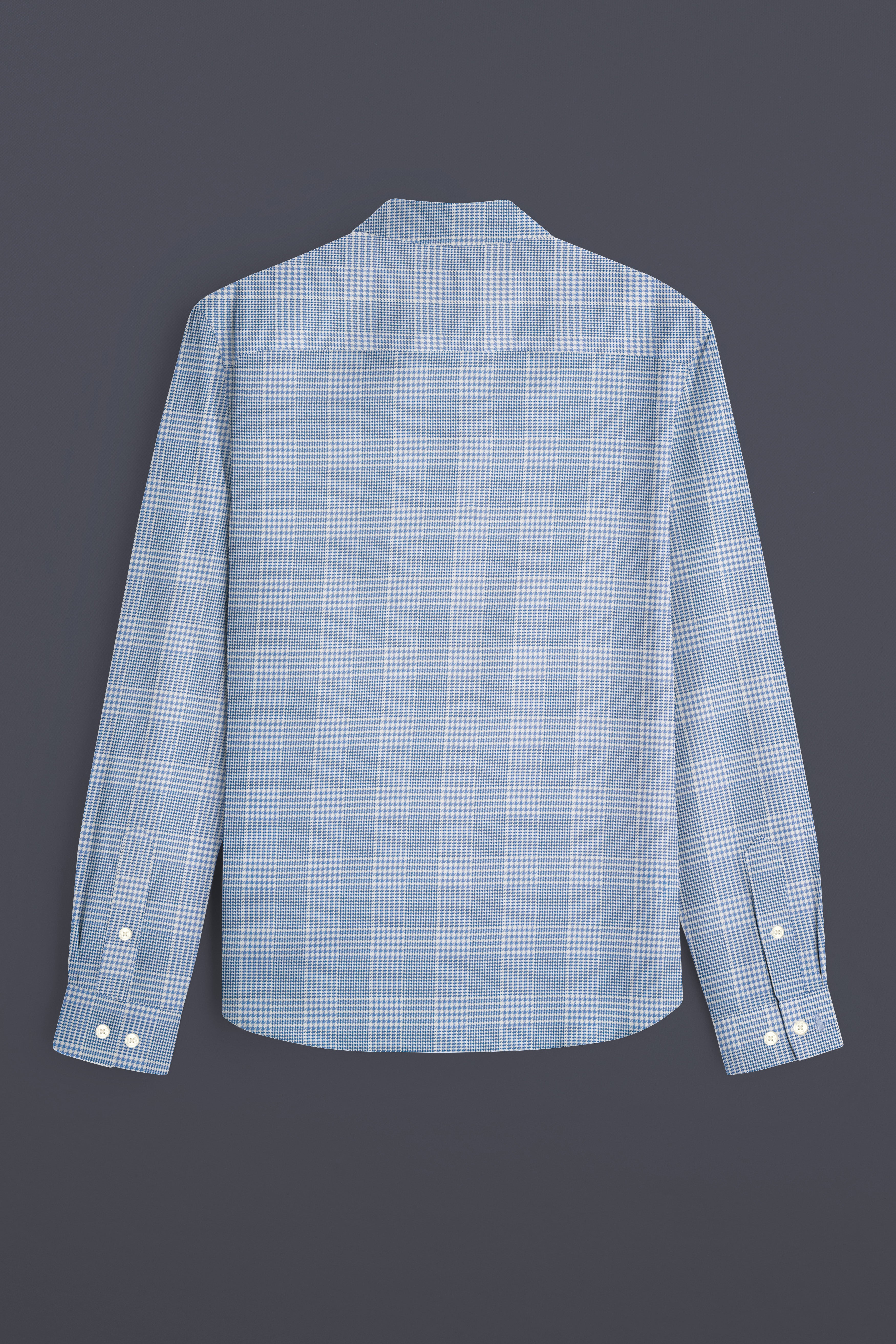 Flyway Blue Plaid Jacquard Textured Premium Cotton Shirt