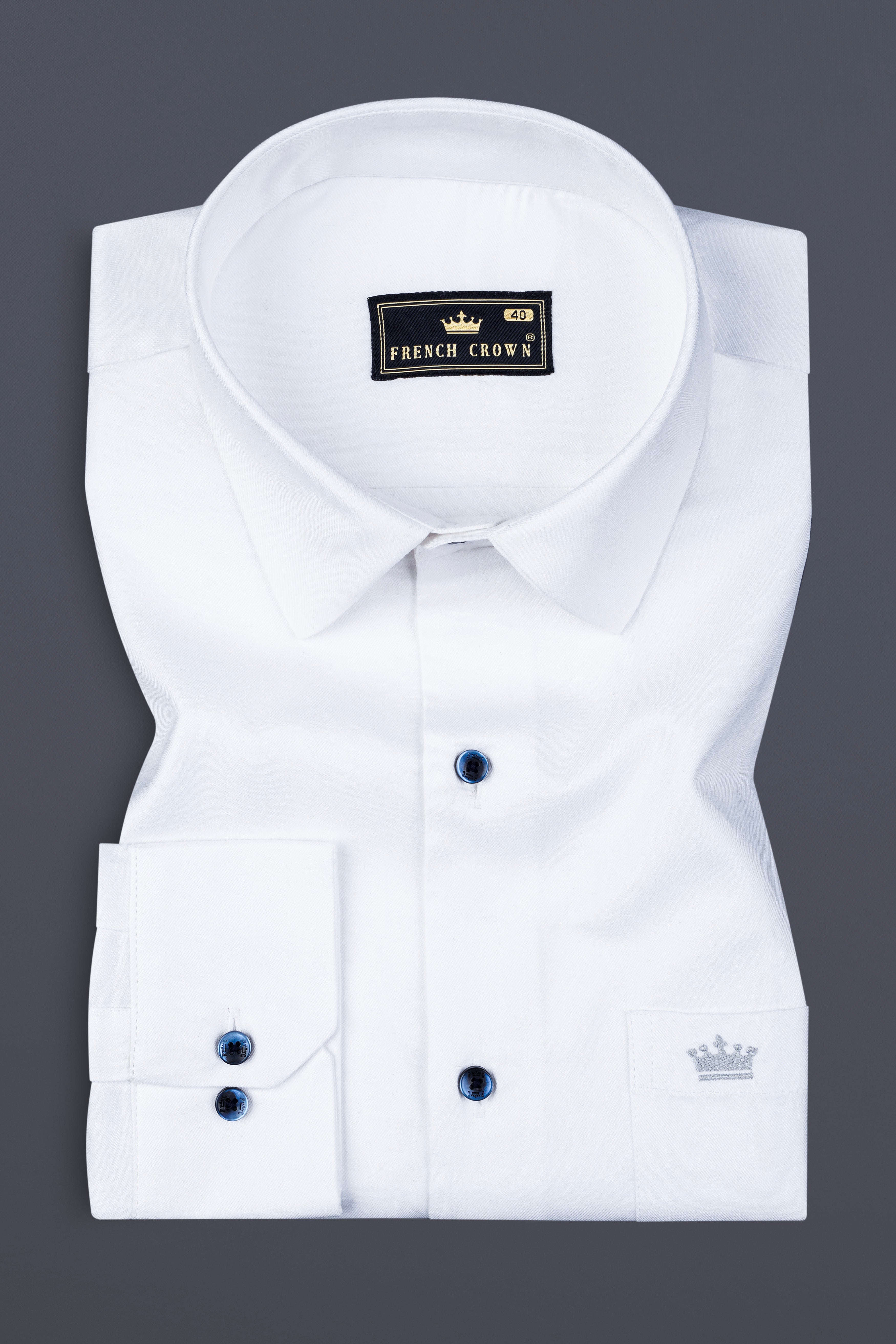 Bright White Solid Twill Premium Cotton Shirt