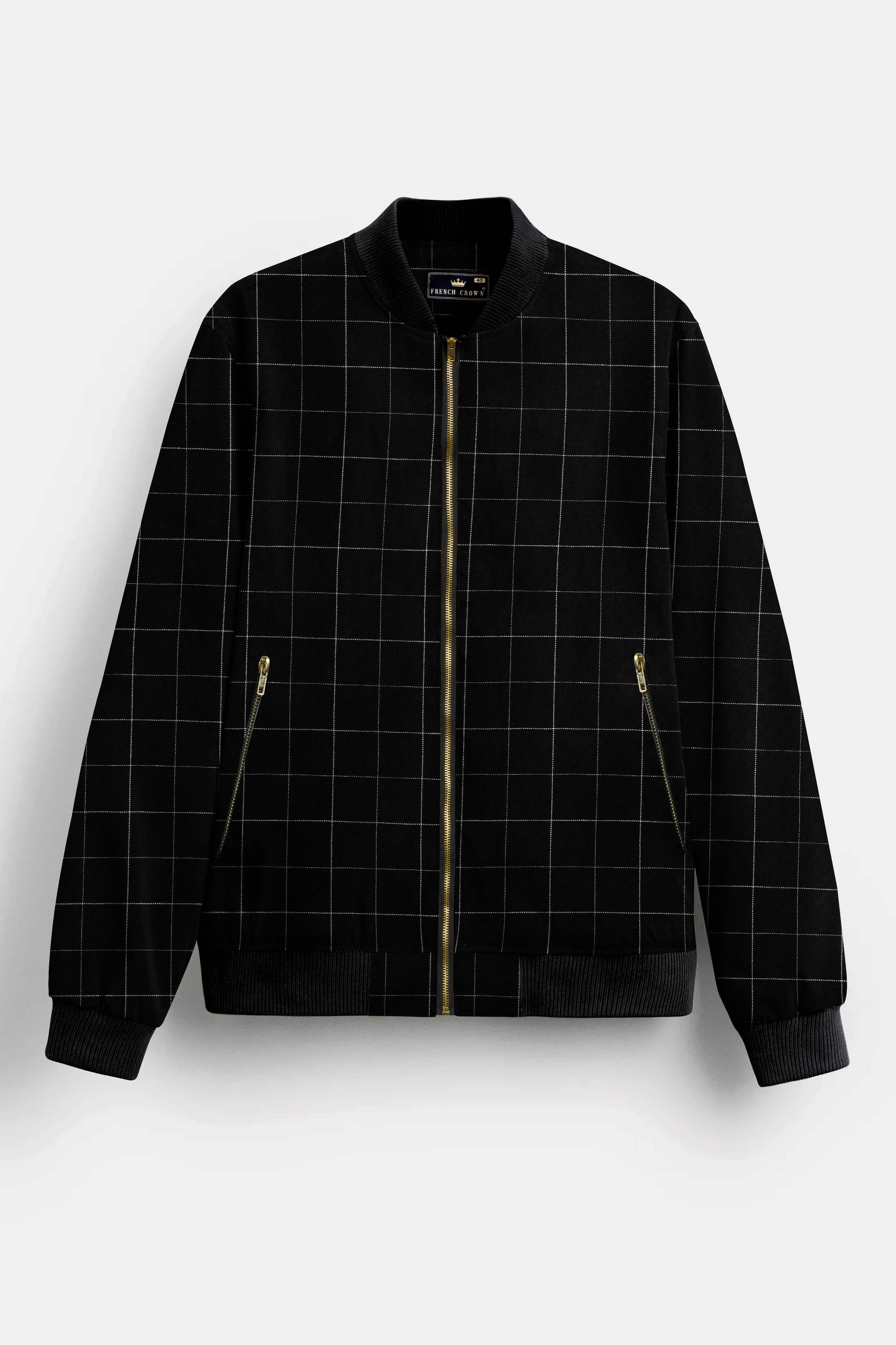 Jade Black Casual Checks Plaid Premium Cotton Shirt For Men
