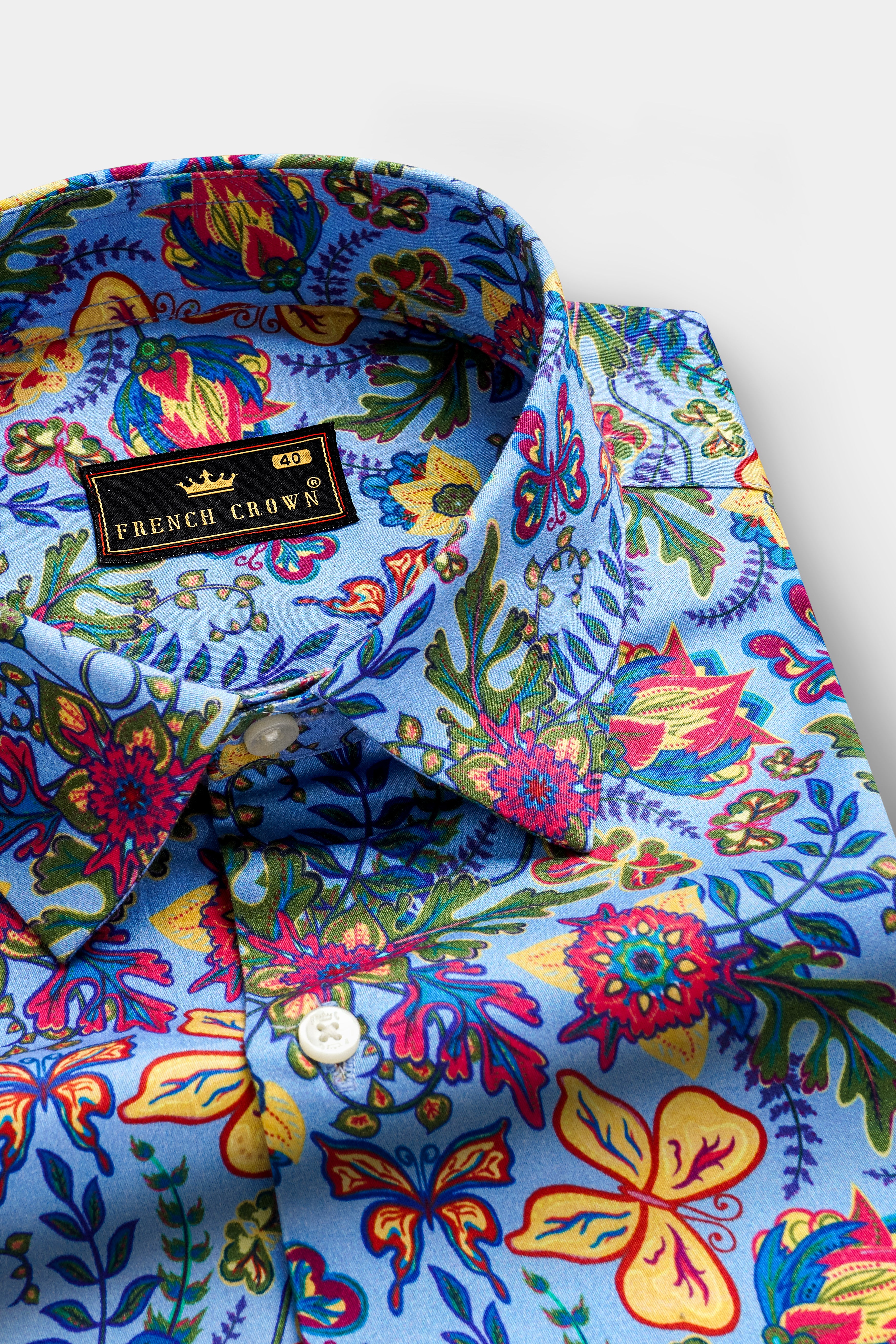 Cornflower Blue And Cabaret Red Multi Colour Subtle Sheen Super Soft Premium Cotton Shirt