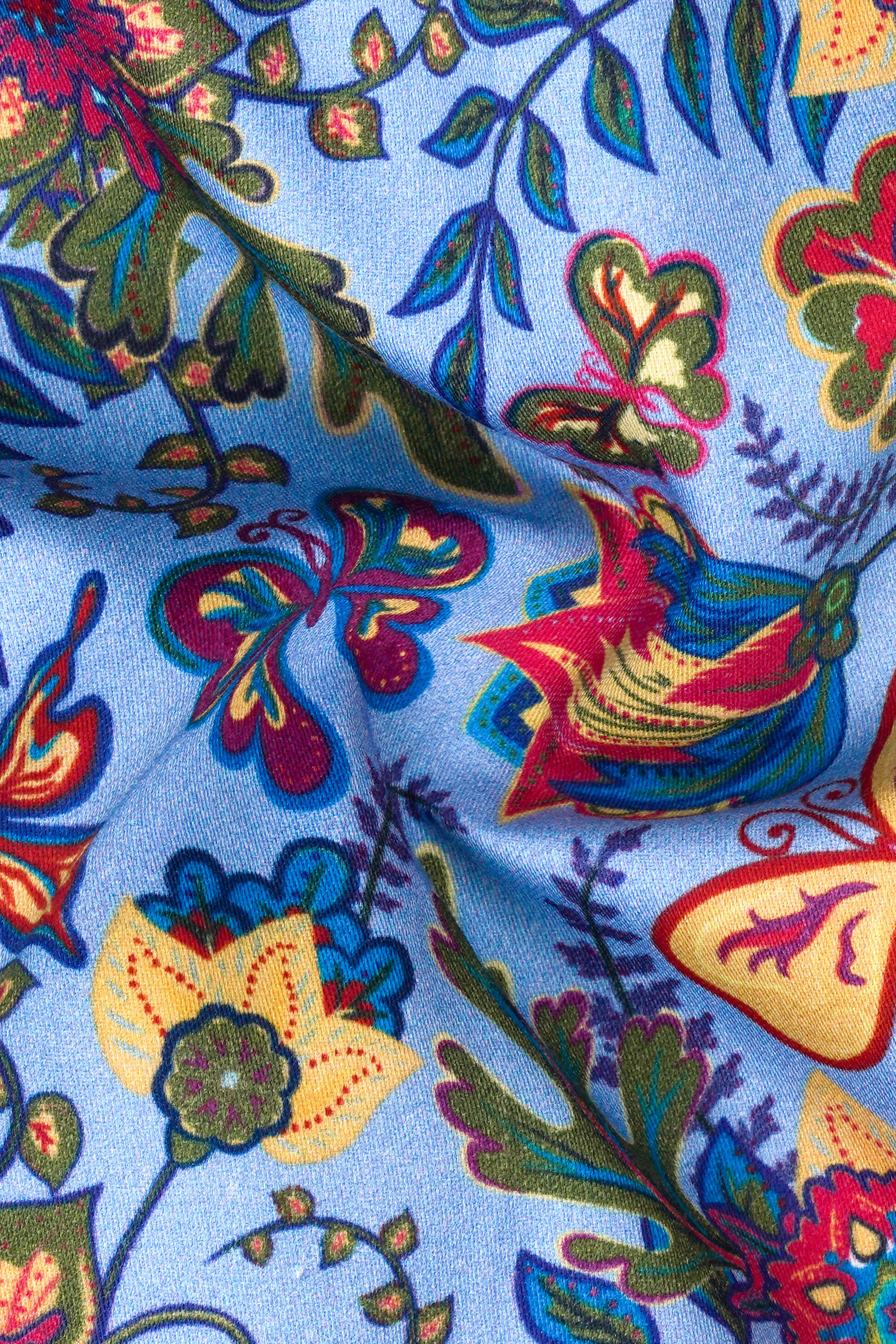 Cornflower Blue And Cabaret Red Multi Colour Subtle Sheen Super Soft Premium Cotton Shirt