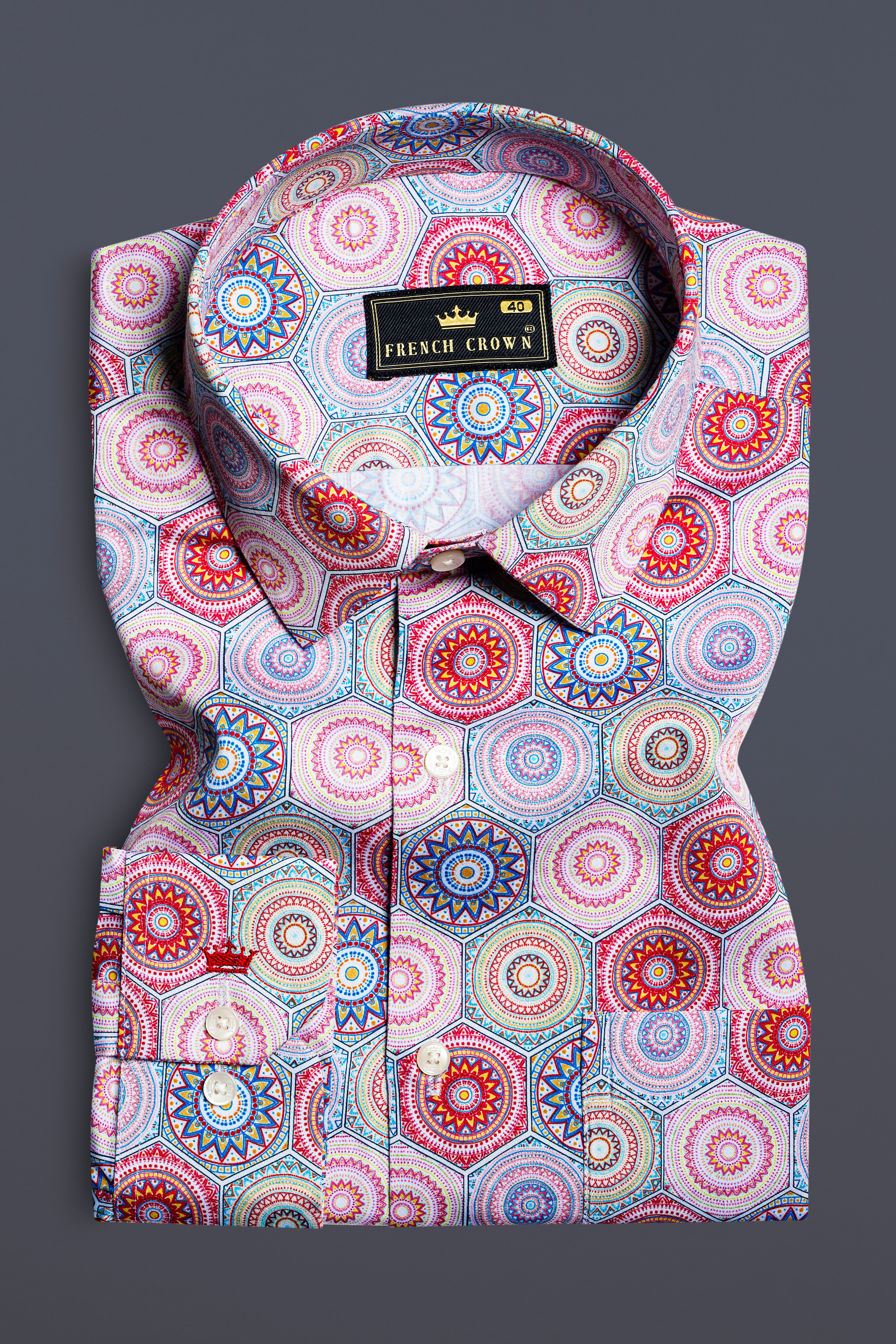 Melanie Pink And Sinbad Blue Multicolour Bohemian Printed Super Soft Premium Cotton Shirt