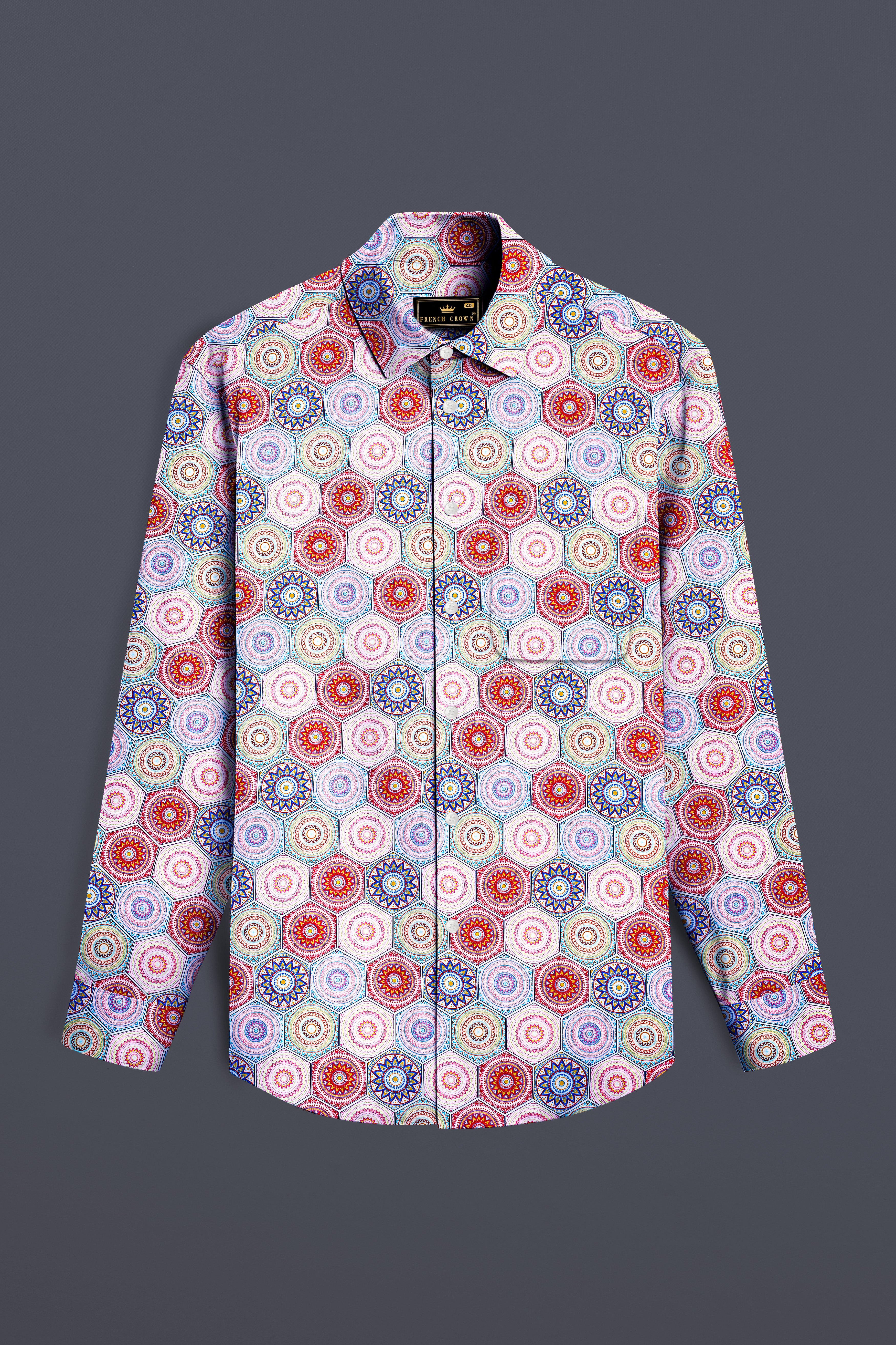 Melanie Pink And Sinbad Blue Multicolour Bohemian Printed Super Soft Premium Cotton Shirt