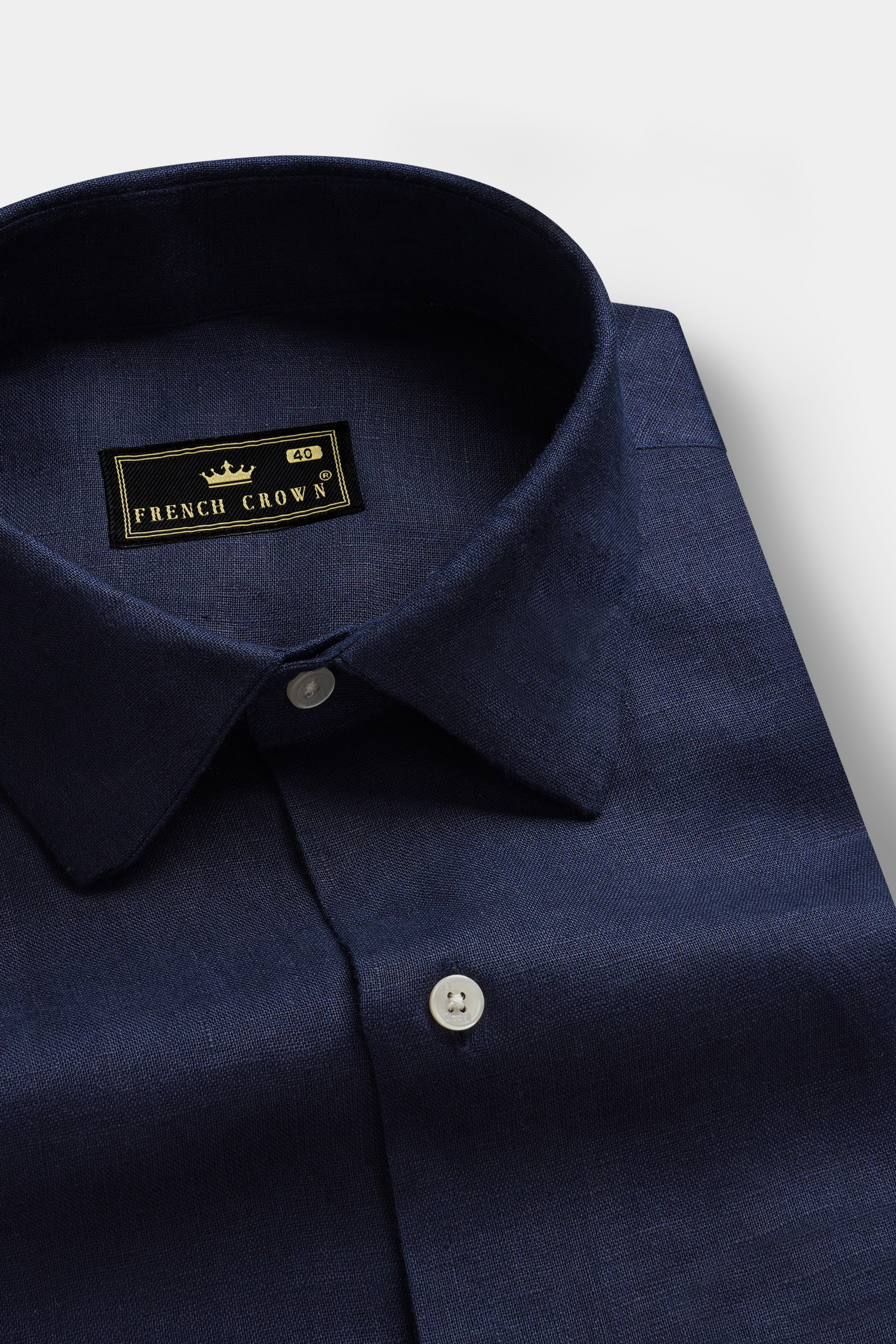 Pumice Blue Solid Premium Luxuries Linen Shirt