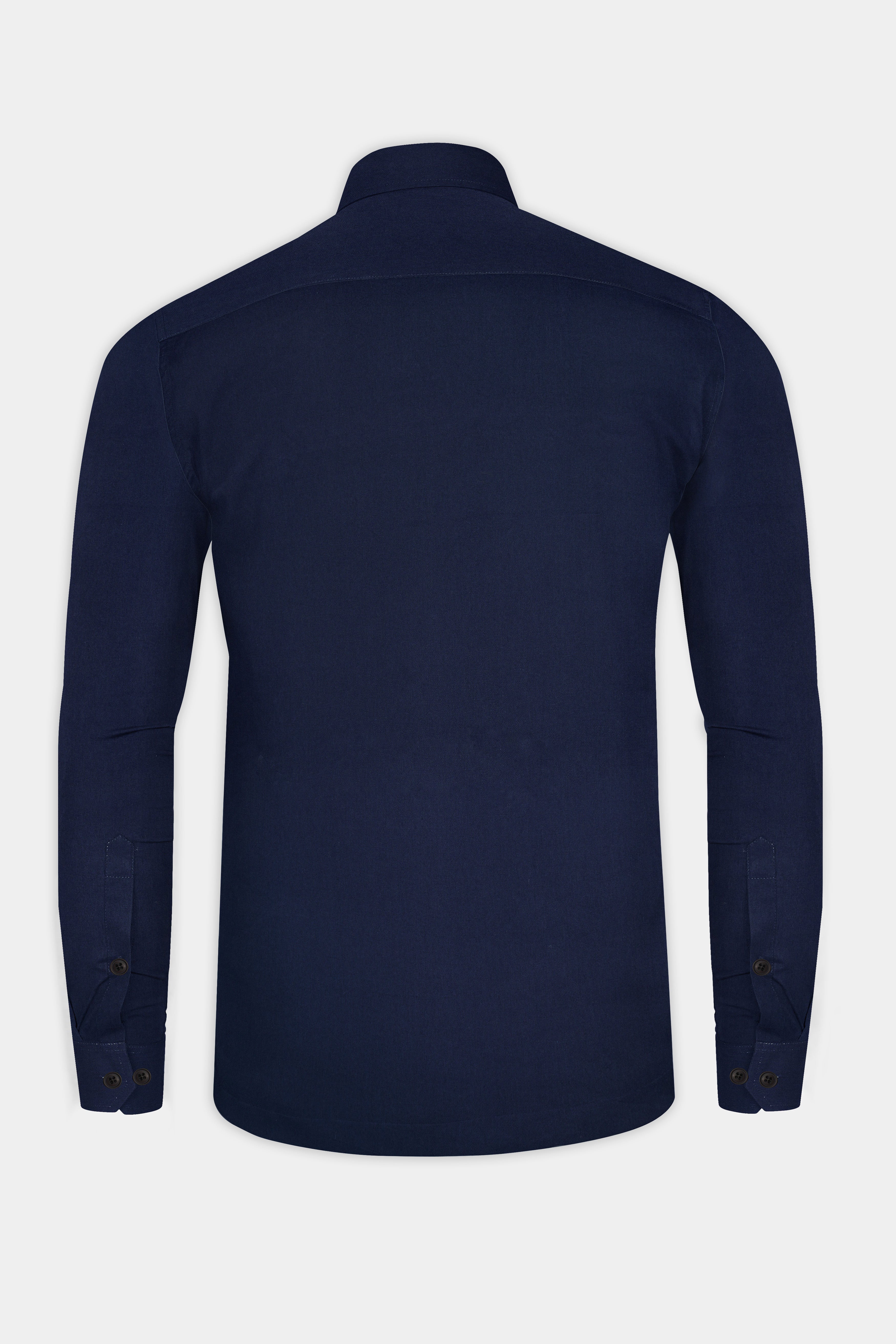Midnight Blue Solid Heavyweight Twill Designer Overshirt/shacket