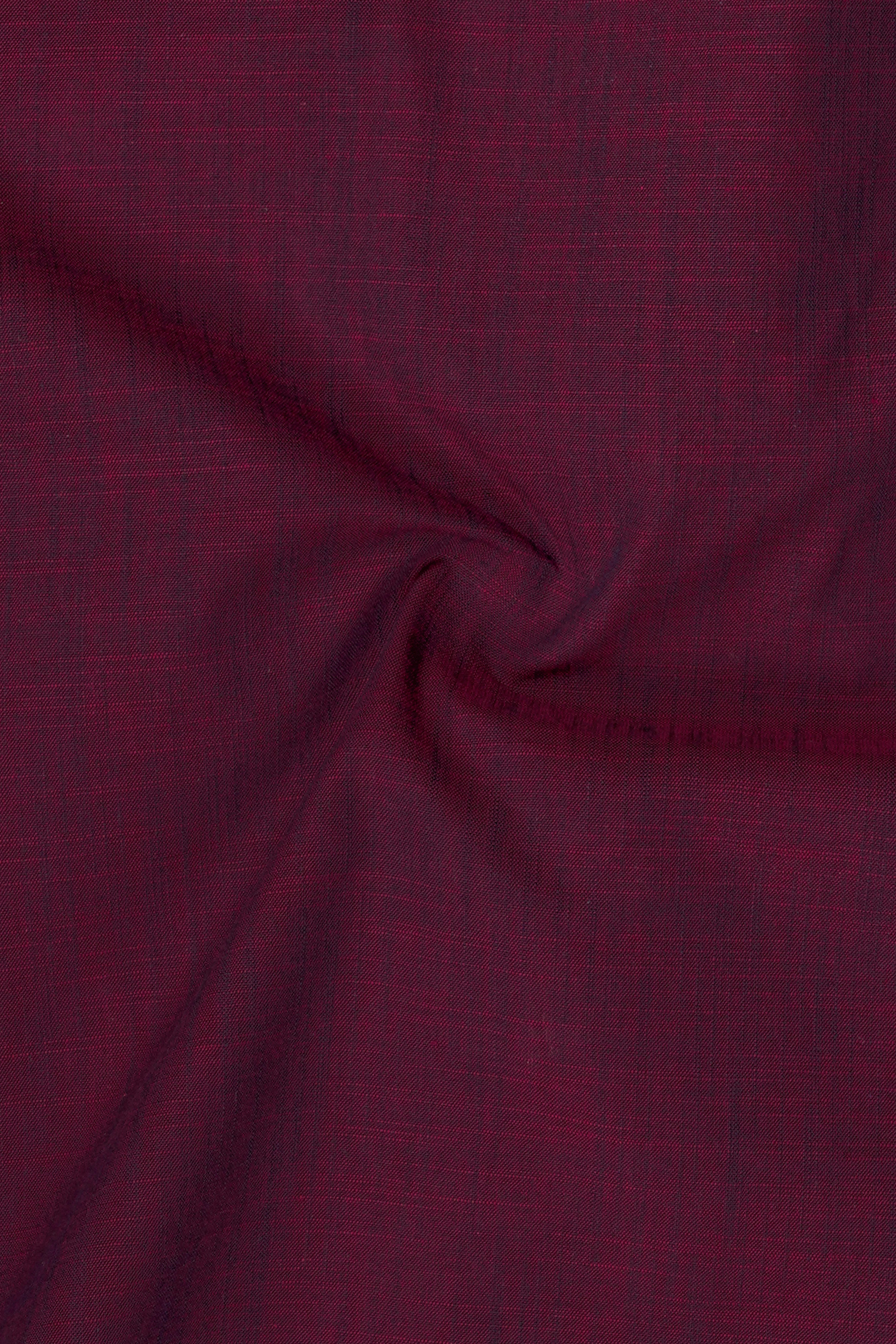 Crimsonite-Wine Berry Maroon Two Tone Chambray Textured Premium Cotton Shirt