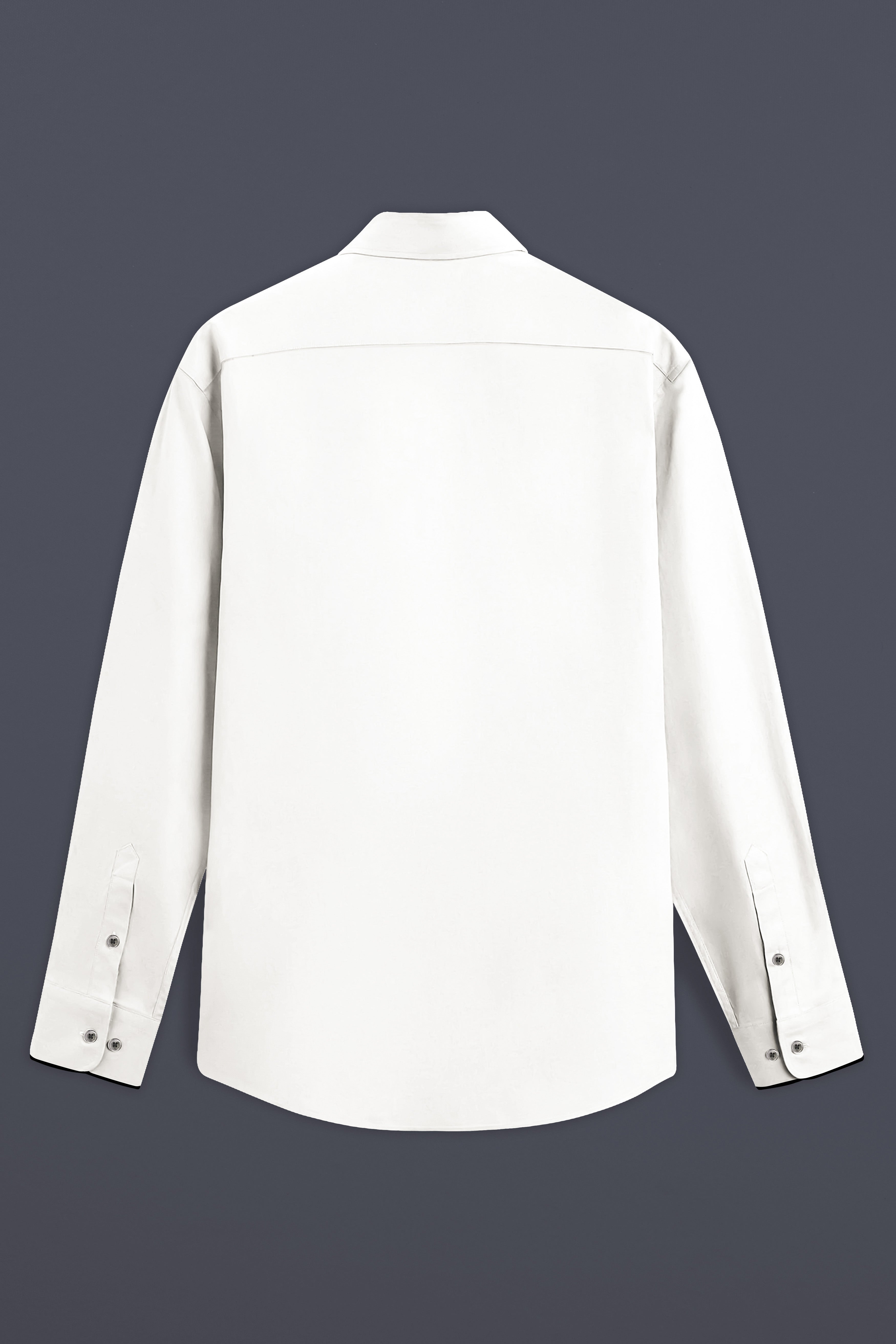 NoirLuxe-Bright White With Black Piping Solid Royal Oxford Designer Shirt