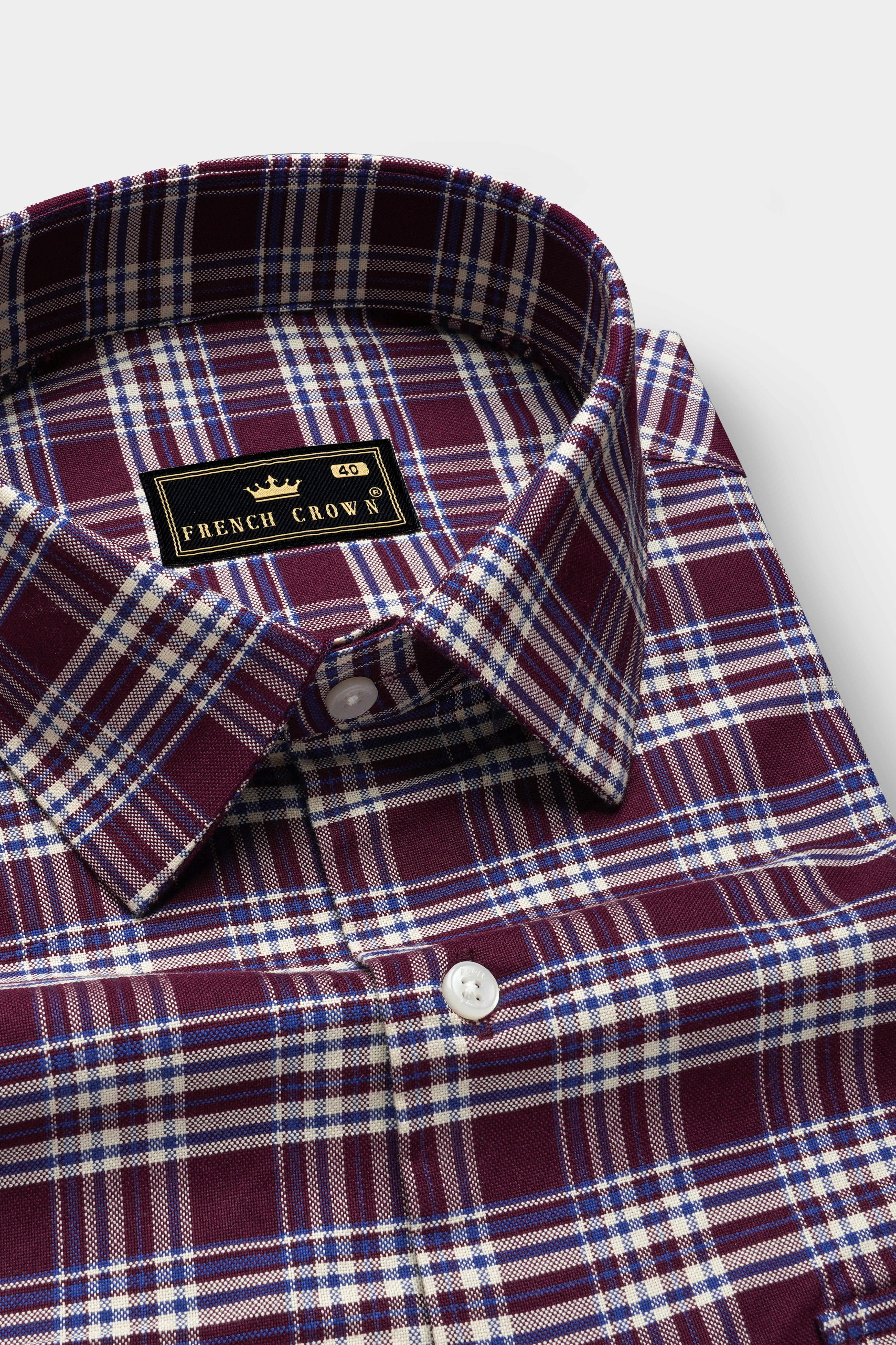 Spiced Plaid-Tamarind Maroon Oxford Premium Cotton Designer Shirt